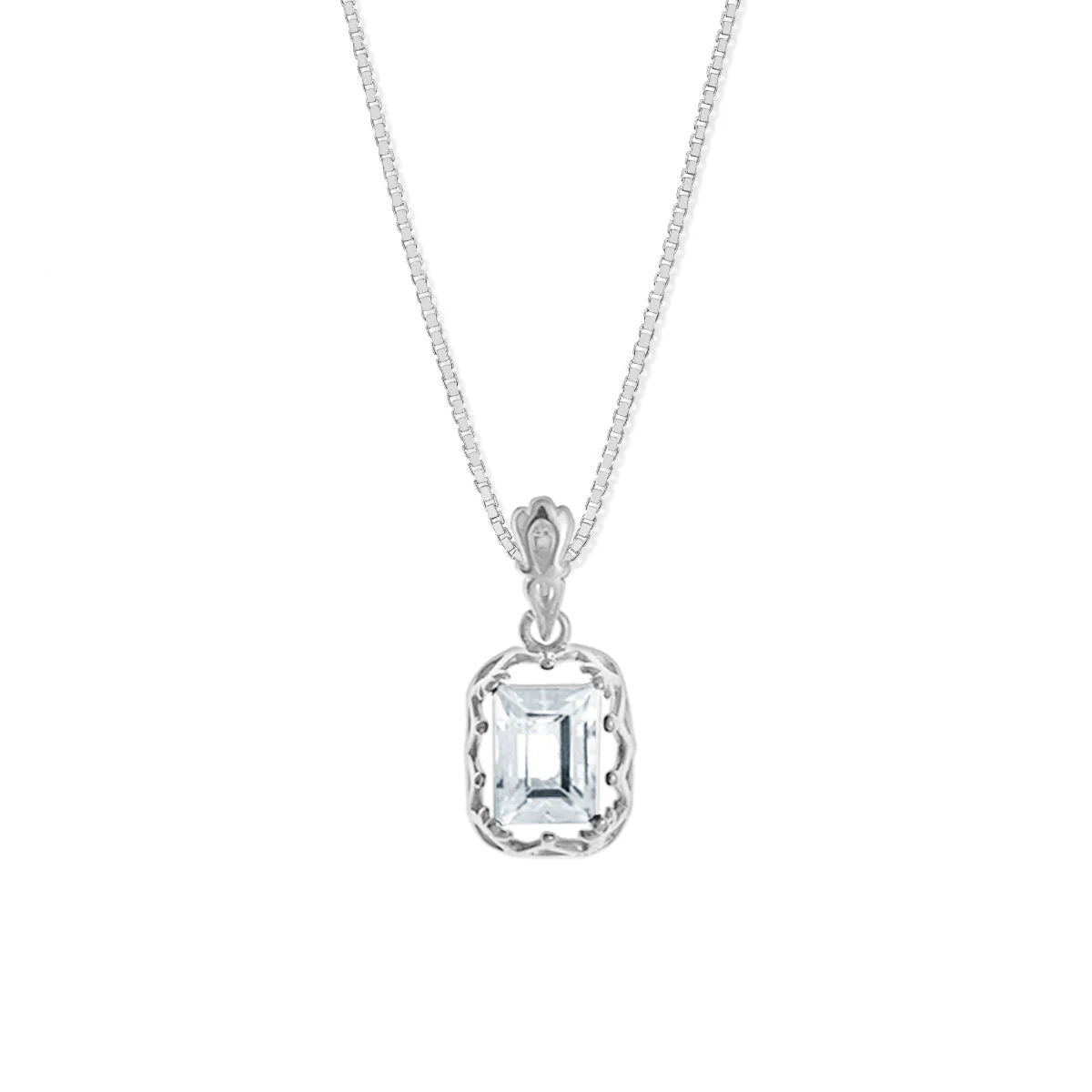 Filigree Pendant Necklace with Gemstone - Image 2