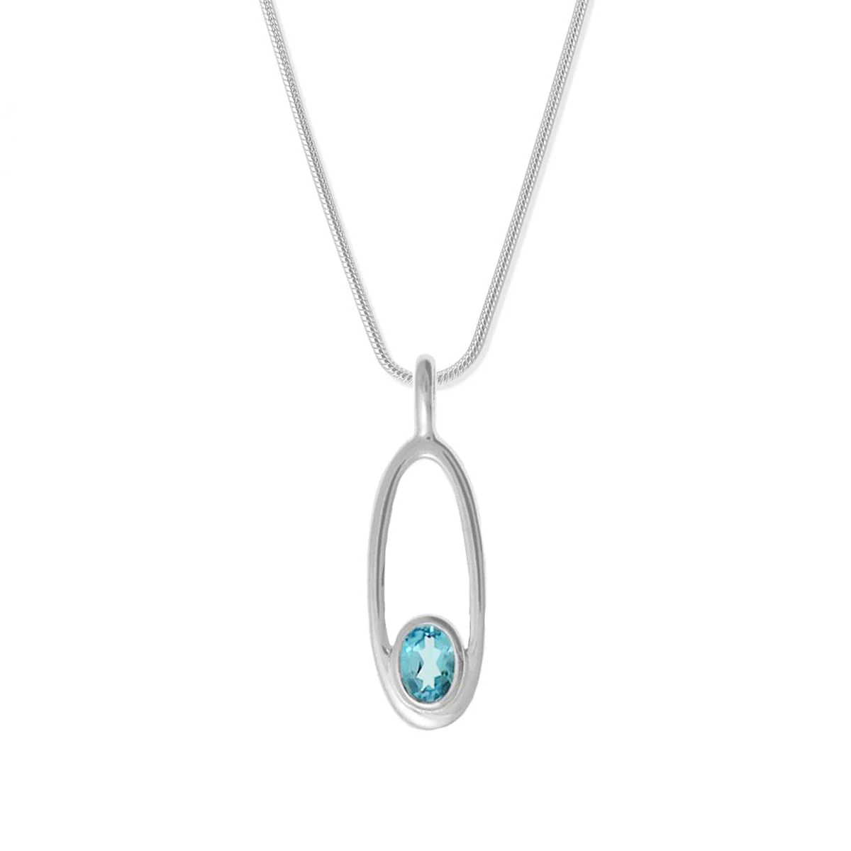 Oval Gemstone Necklace