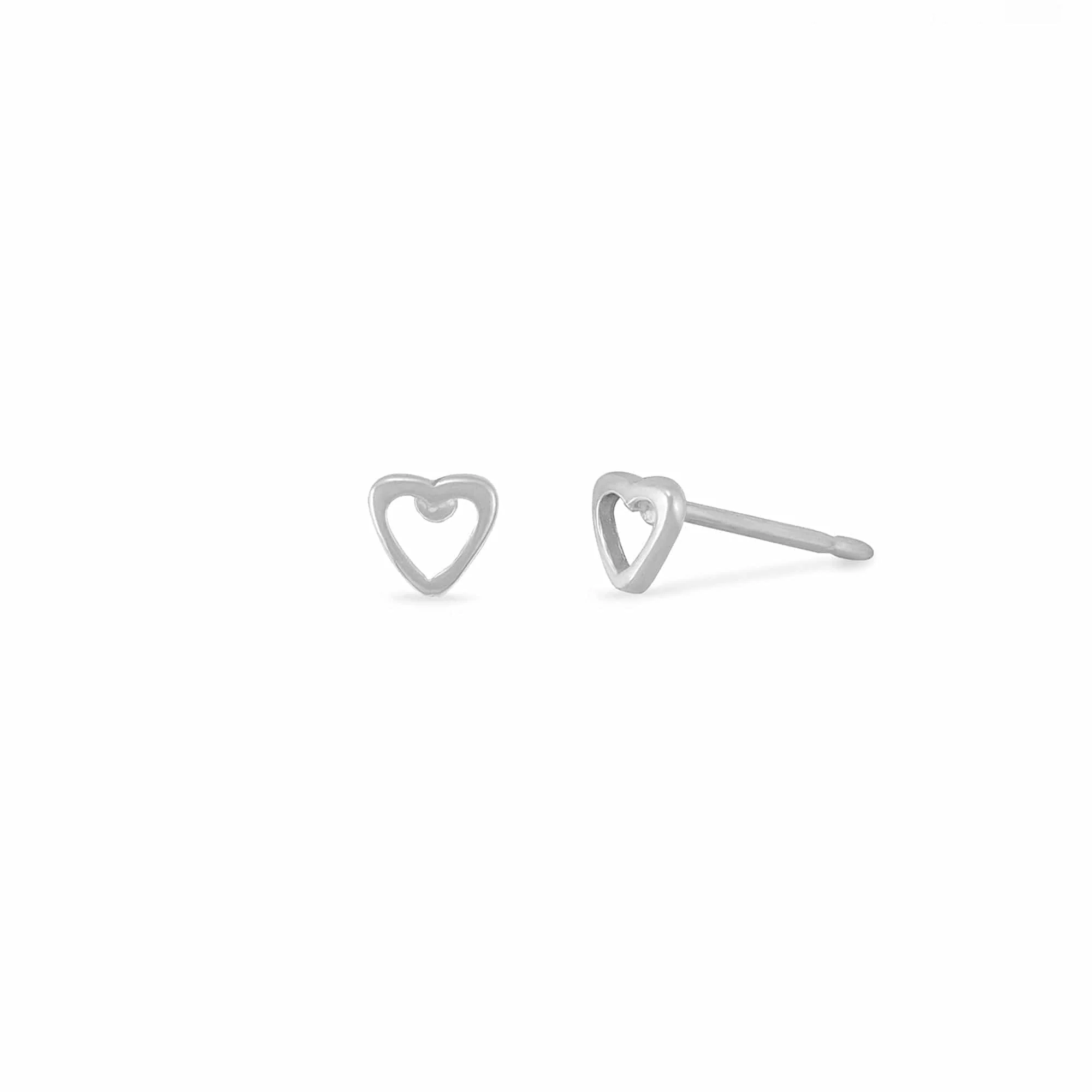 Open Mini Heart Earrings