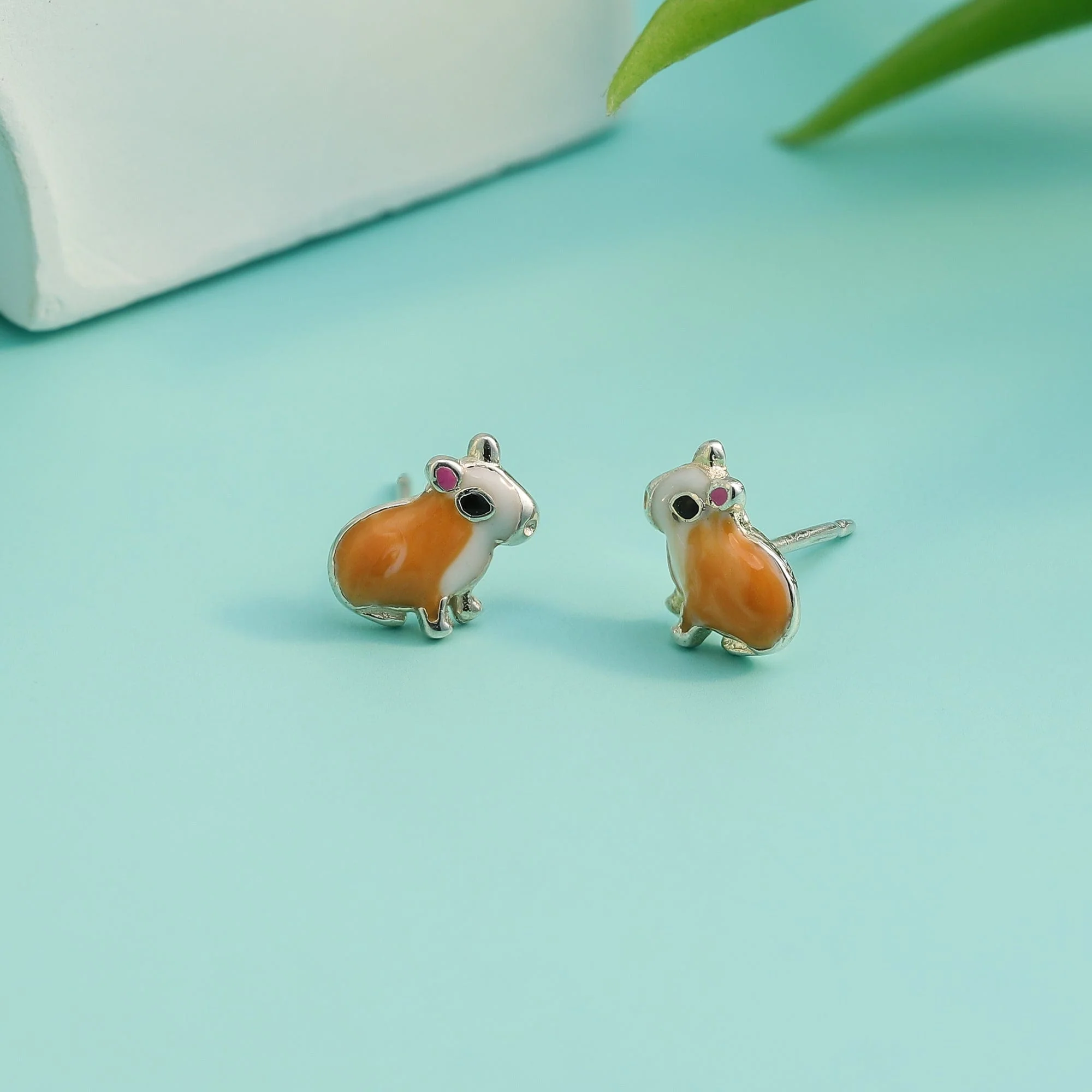Orange Capybara Earring Studs - Image 4