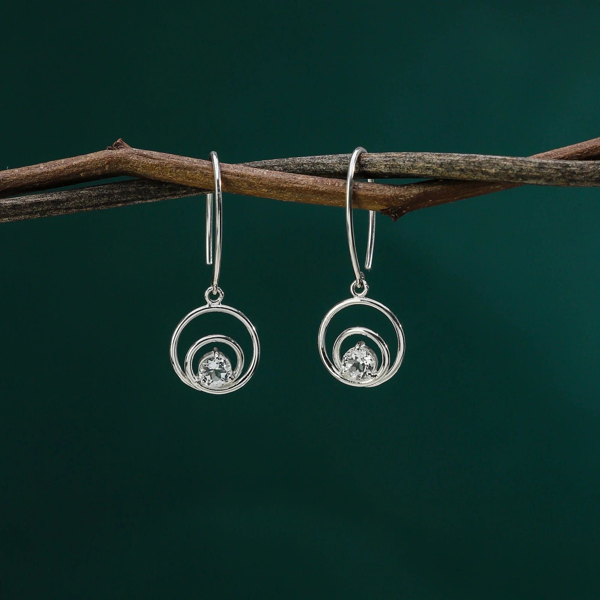 Orbit Earrings with Stone - Image 6