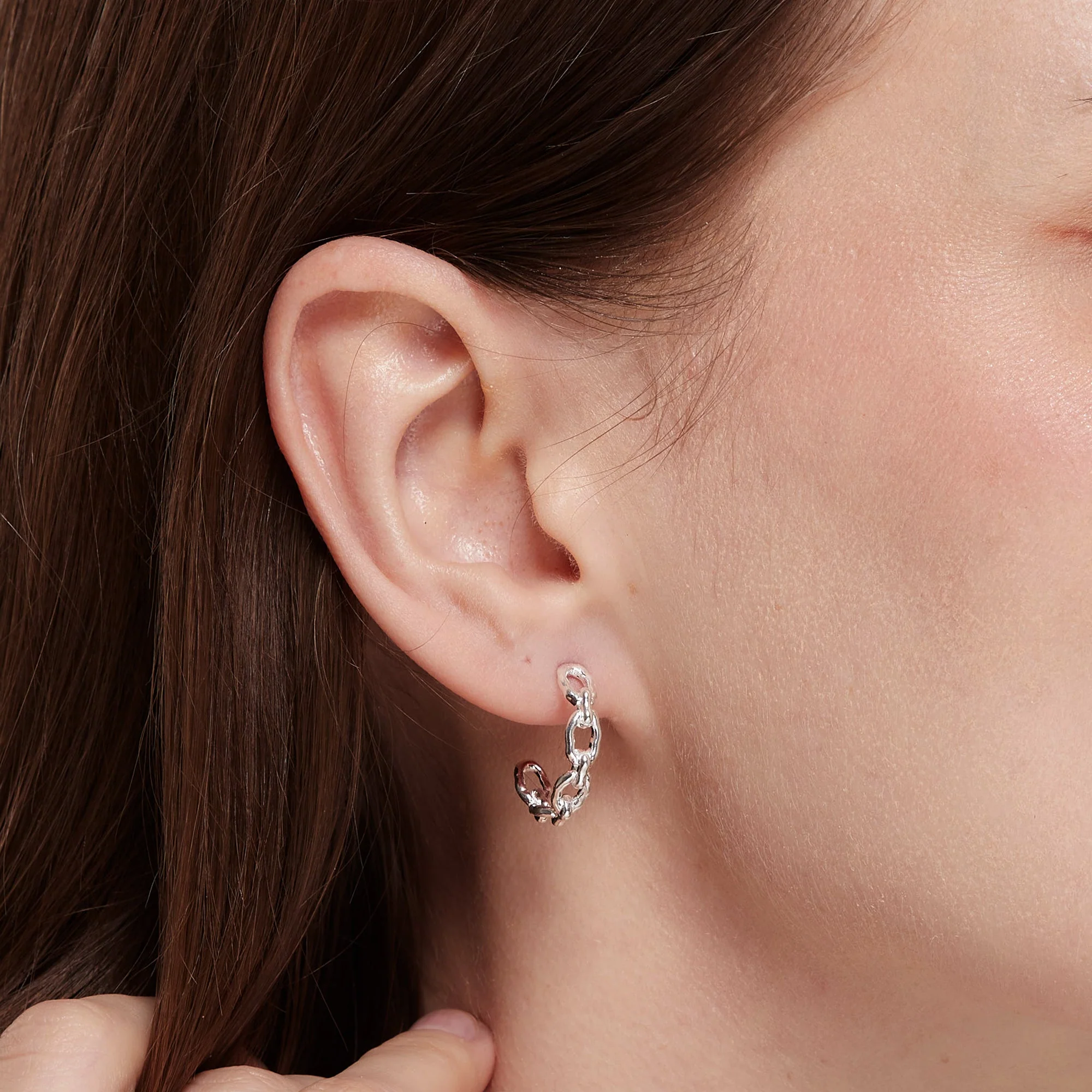 Organic Chain Hoops - Image 2