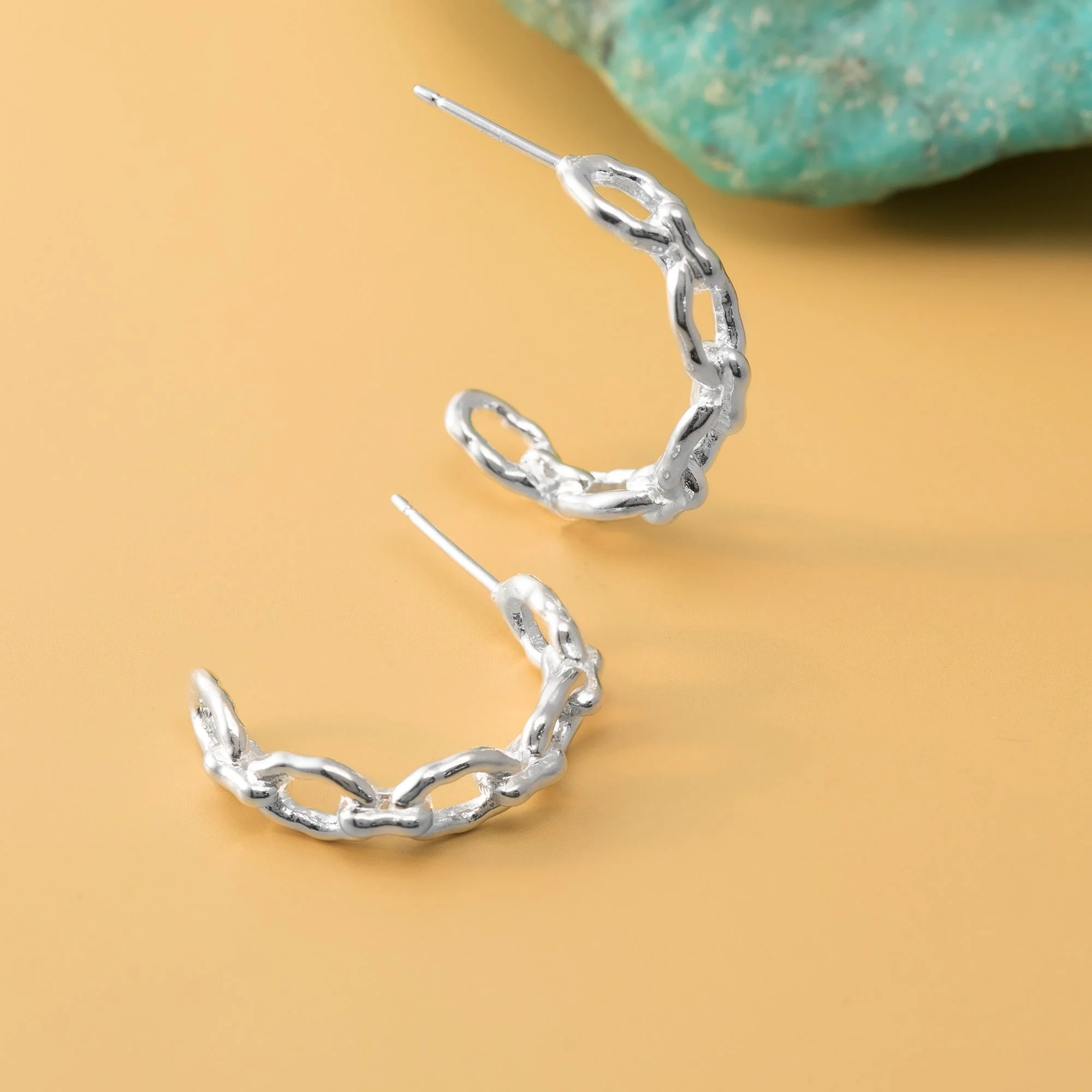 Organic Chain Hoops - Image 3