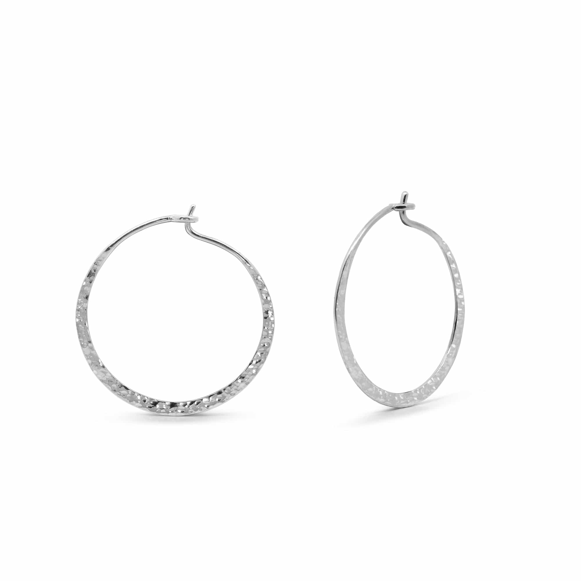 Organic Texture Circle Wire Hoops