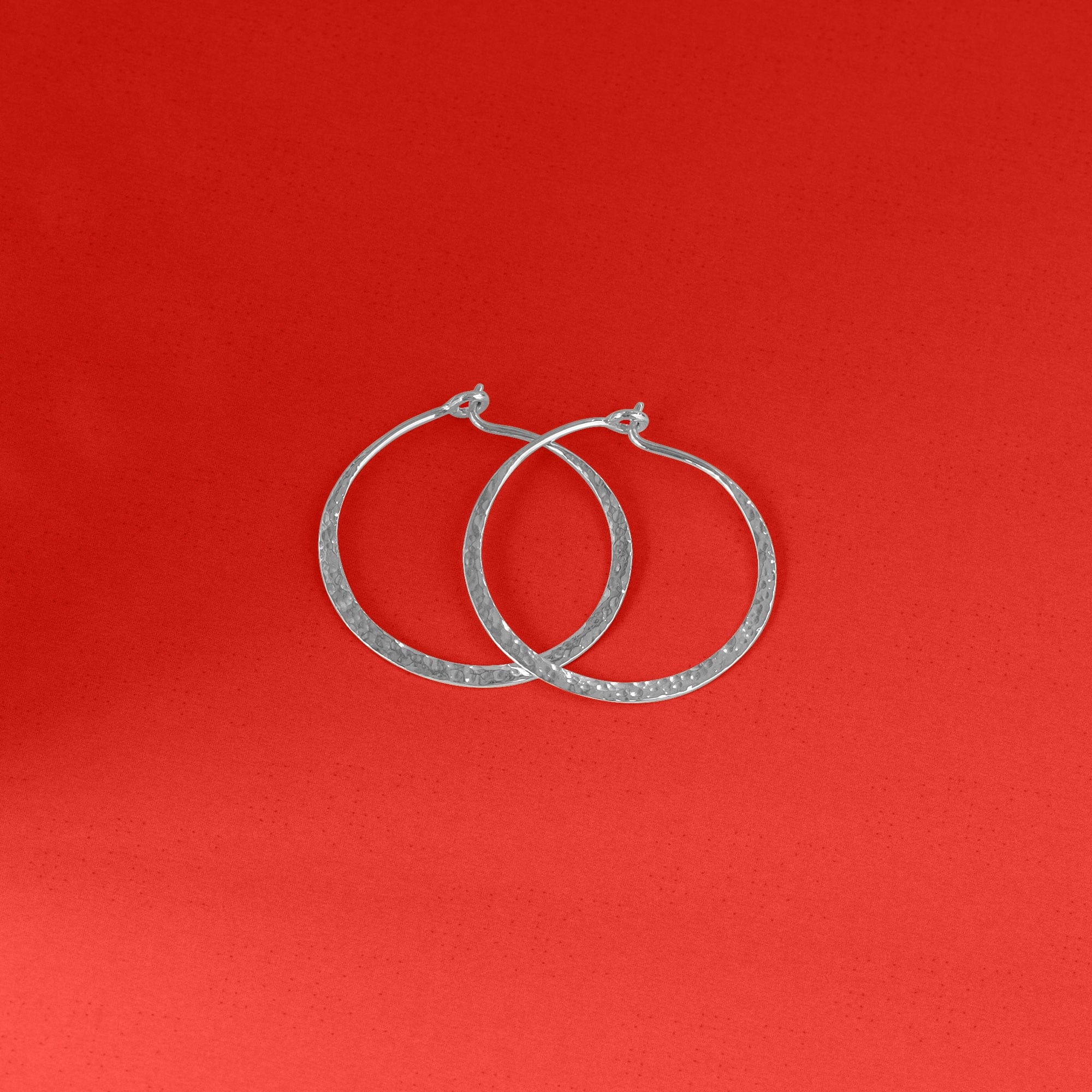 Organic Texture Circle Wire Hoops - Image 3
