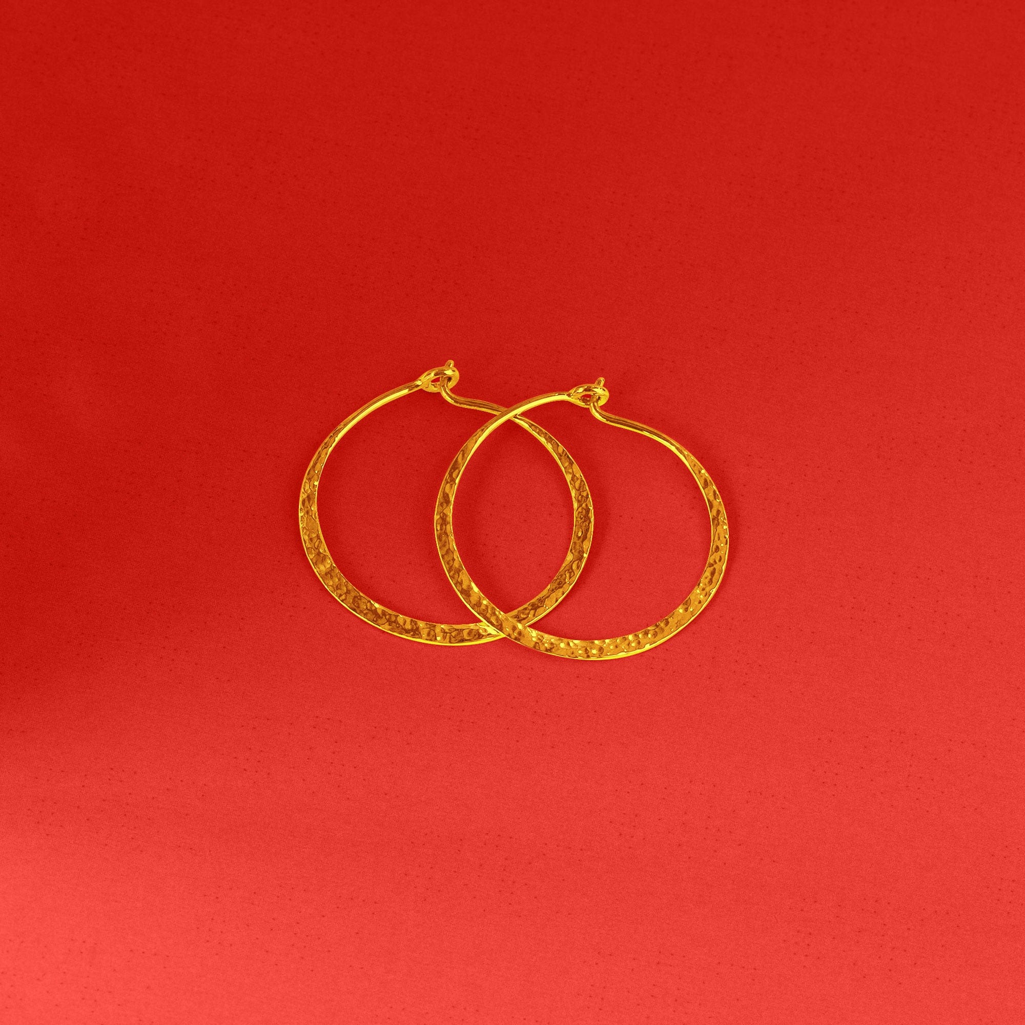 Organic Texture Circle Wire Hoops - Image 6