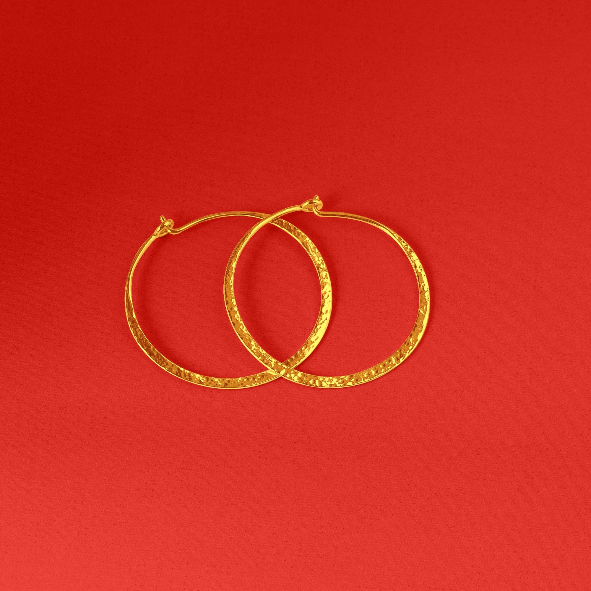 Organic Texture Circle Wire Hoops - Image 9