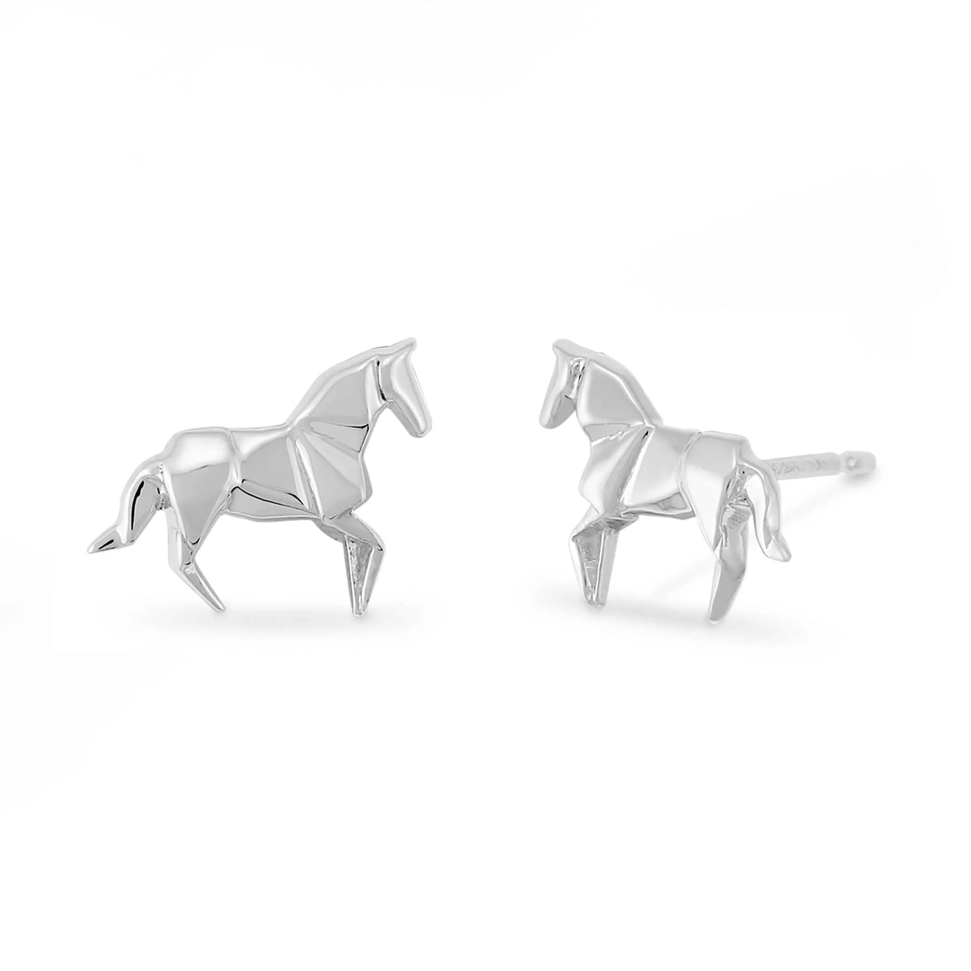 Origami Horse Stud Earrings