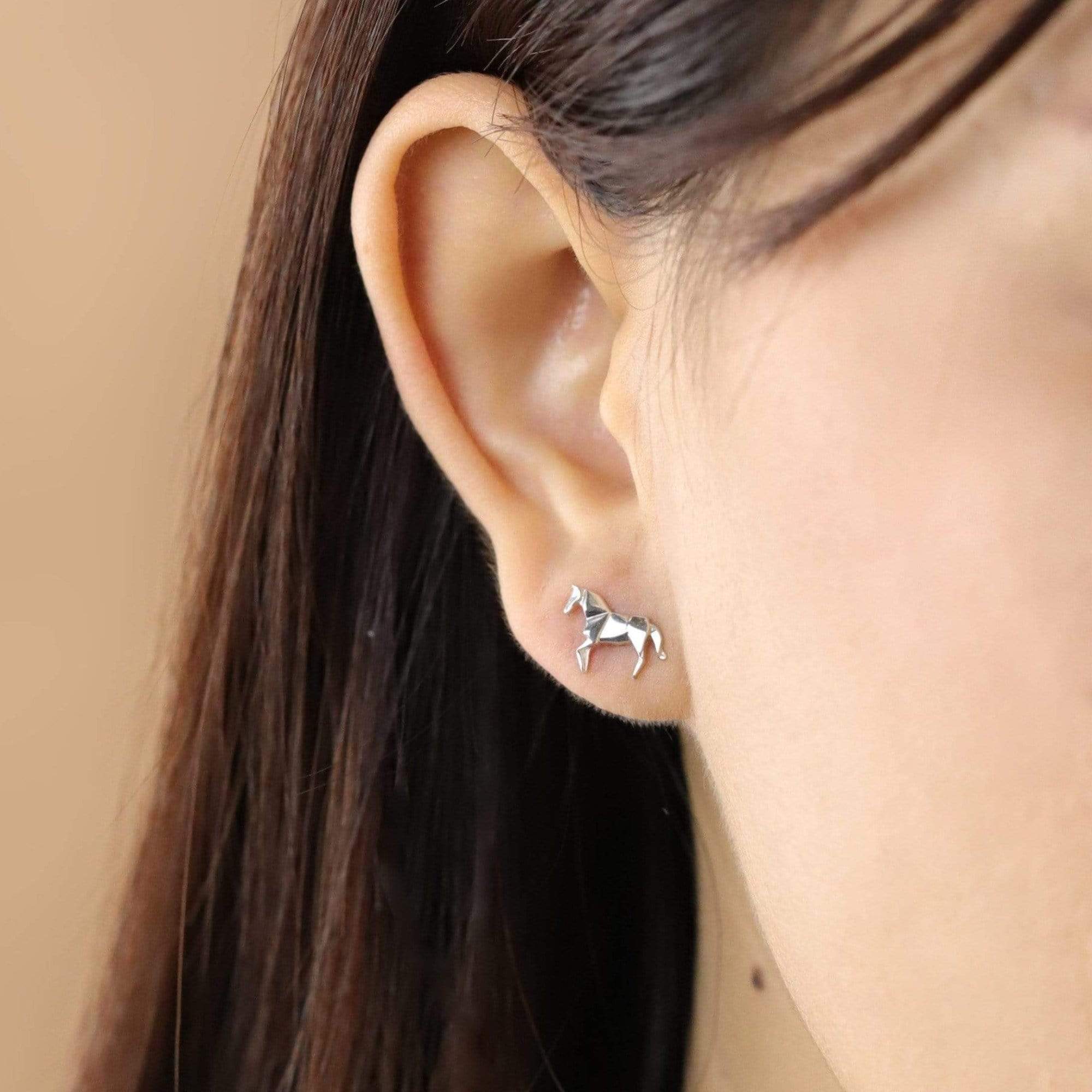 Origami Horse Stud Earrings - Image 2