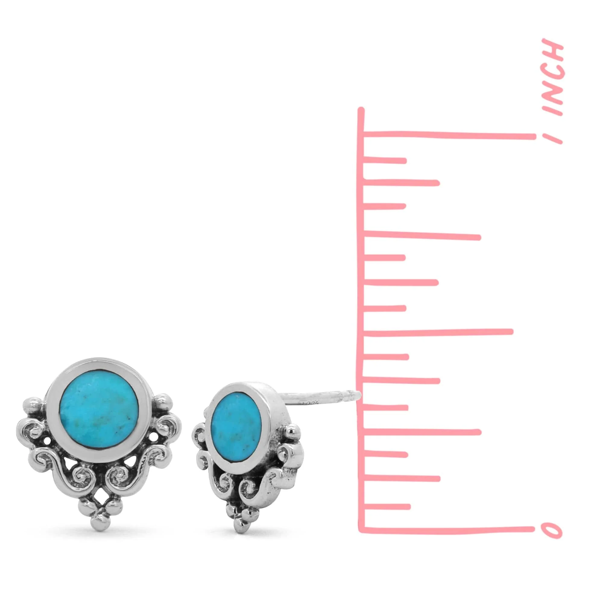 Ornate Bohemian Stud Earrings with Stone - Image 7