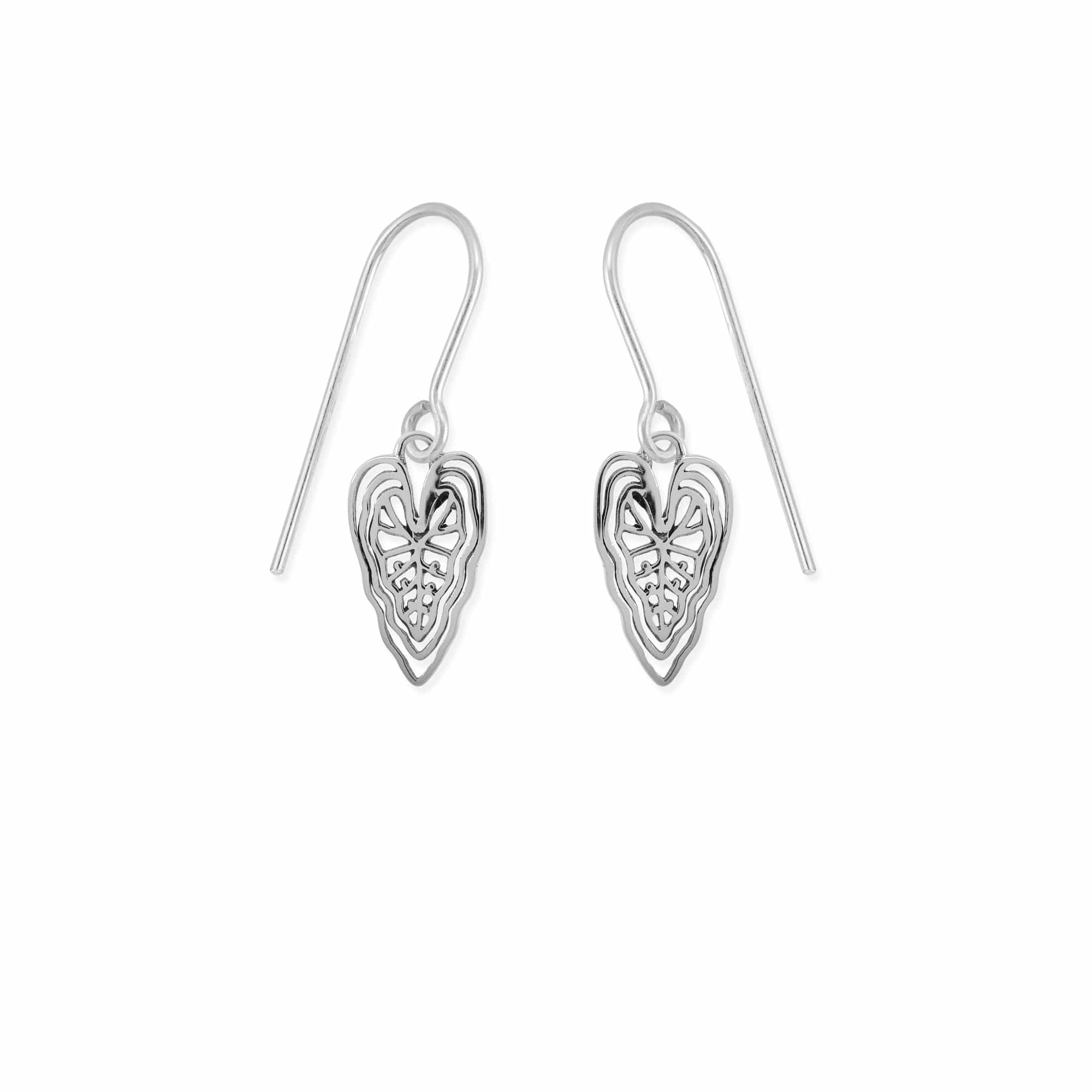 Outline Caladium Leaf Earrings