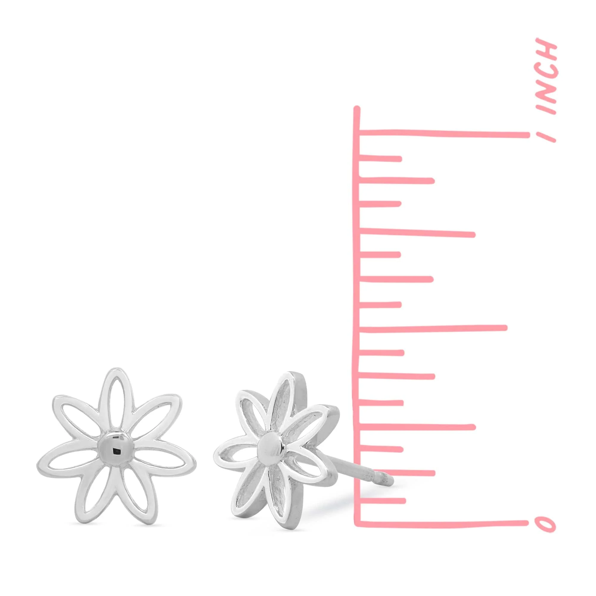 Outline Daisy Flower Studs - Image 4