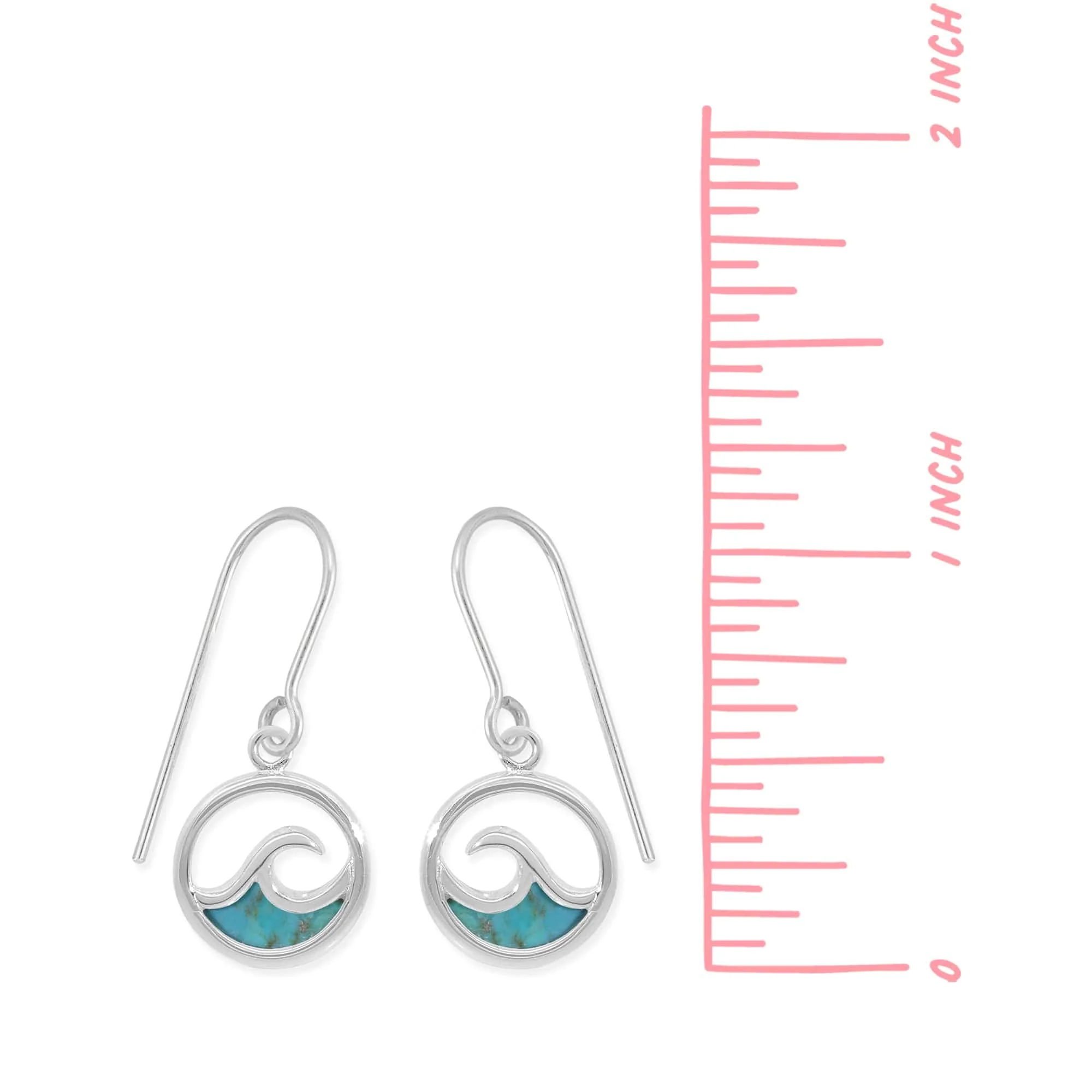 Outline Ocean Wave Earrings with Stone - Image 7