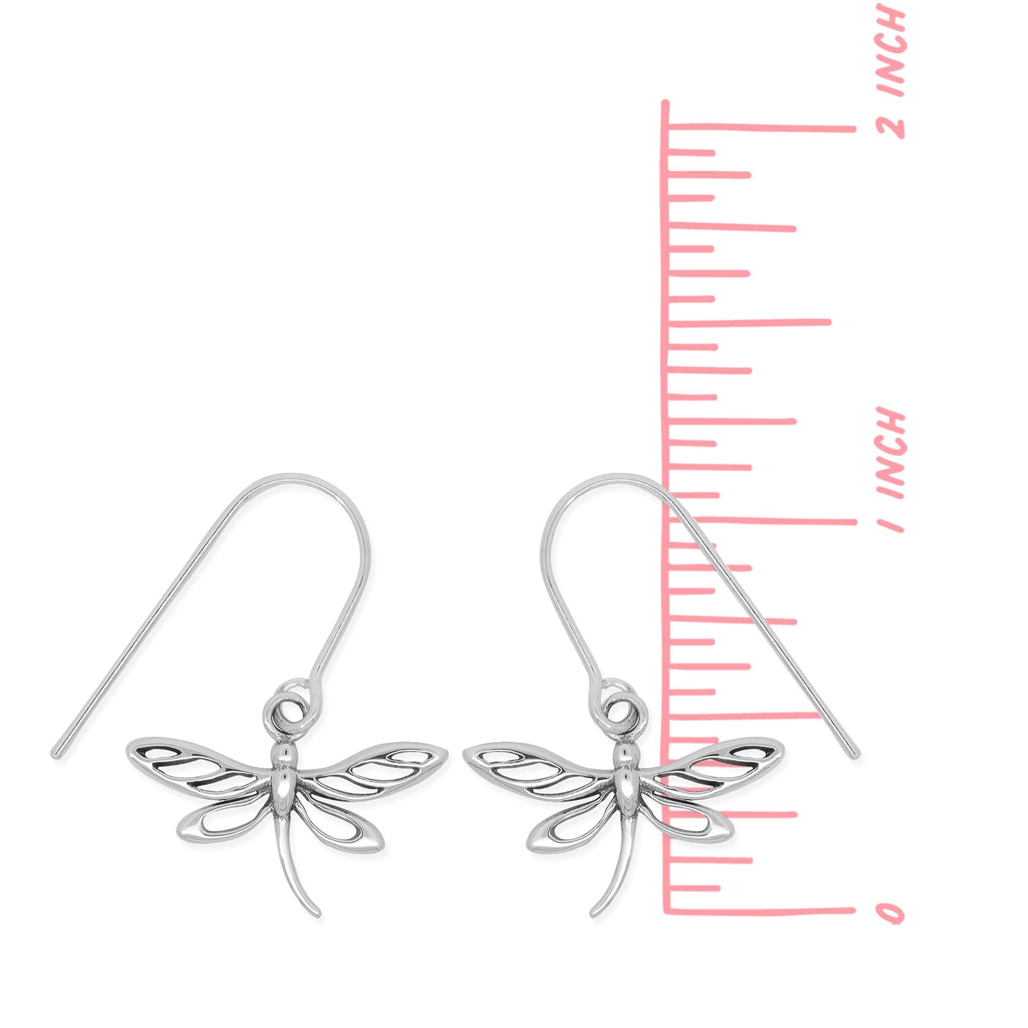 Outlined Dragonfly Dangle Earrings - Image 3