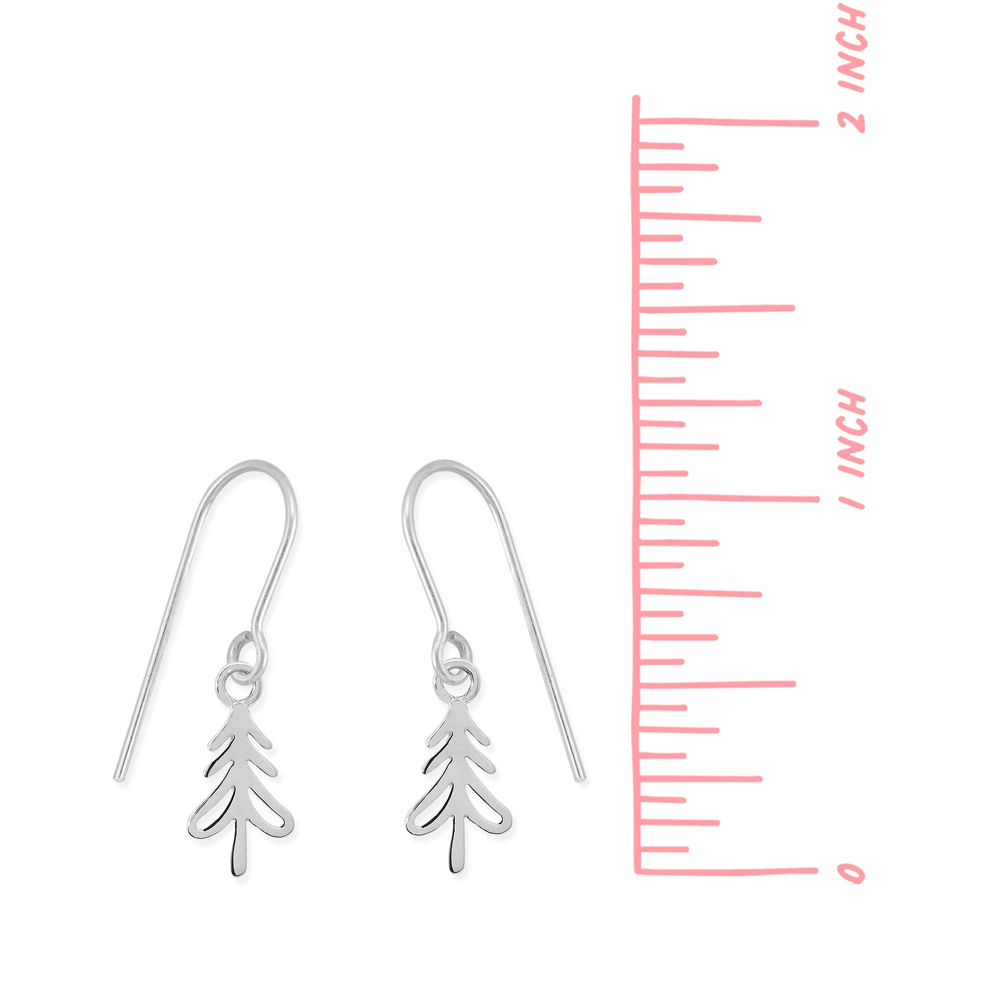 Outlined Pine Tree Dangle Earrings - Image 4