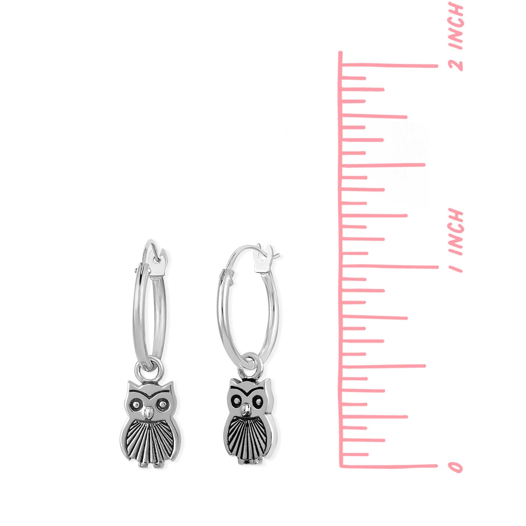 Owl Hoops Earrings - Image 3