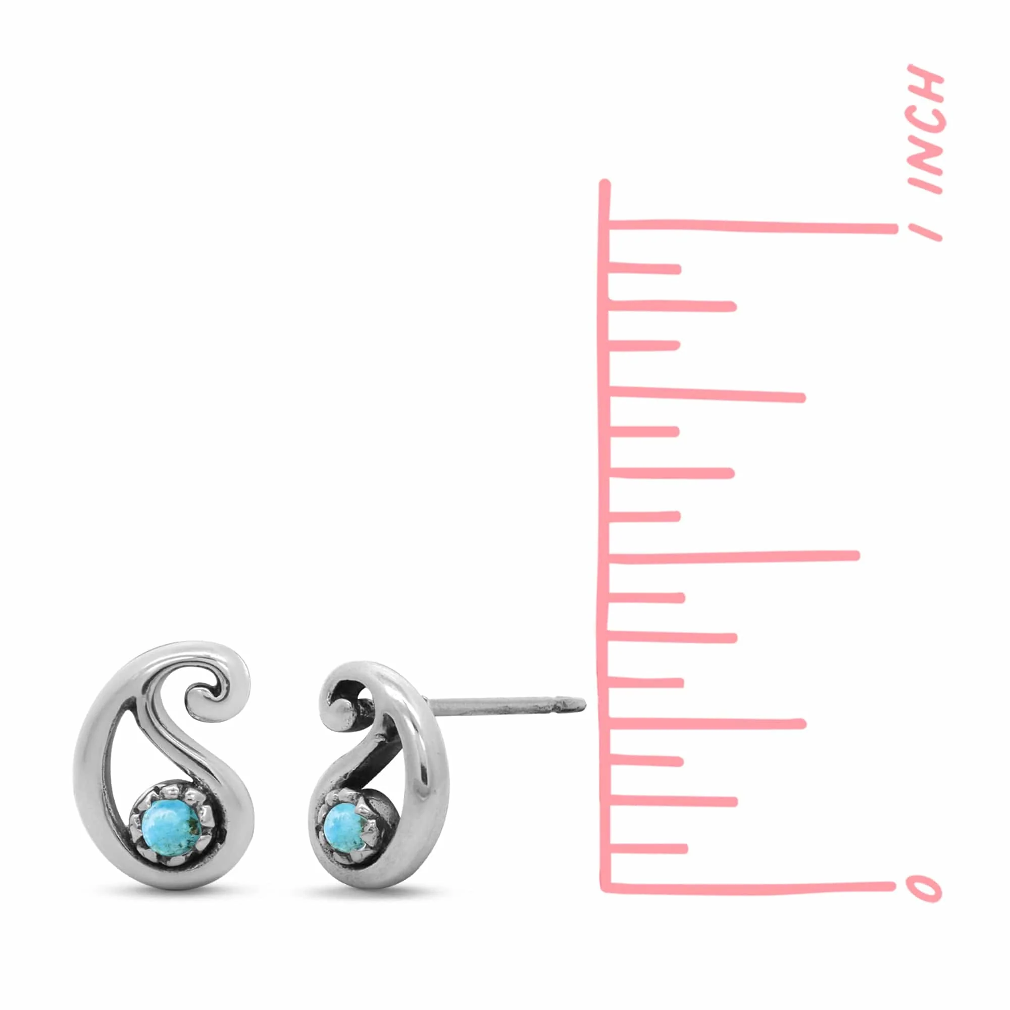 Paisley Bohemian Stud Earrings with Stone - Image 7