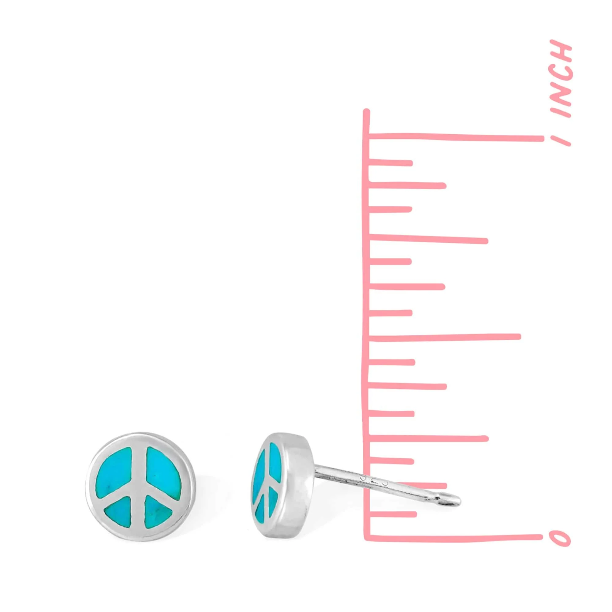 Peace Symbol Stone Studs - Image 7