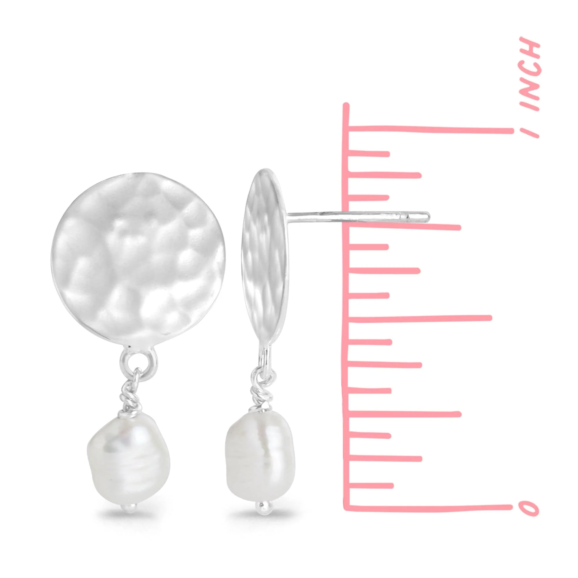 Nami Textured Pearl Drop Earrings - Image 3