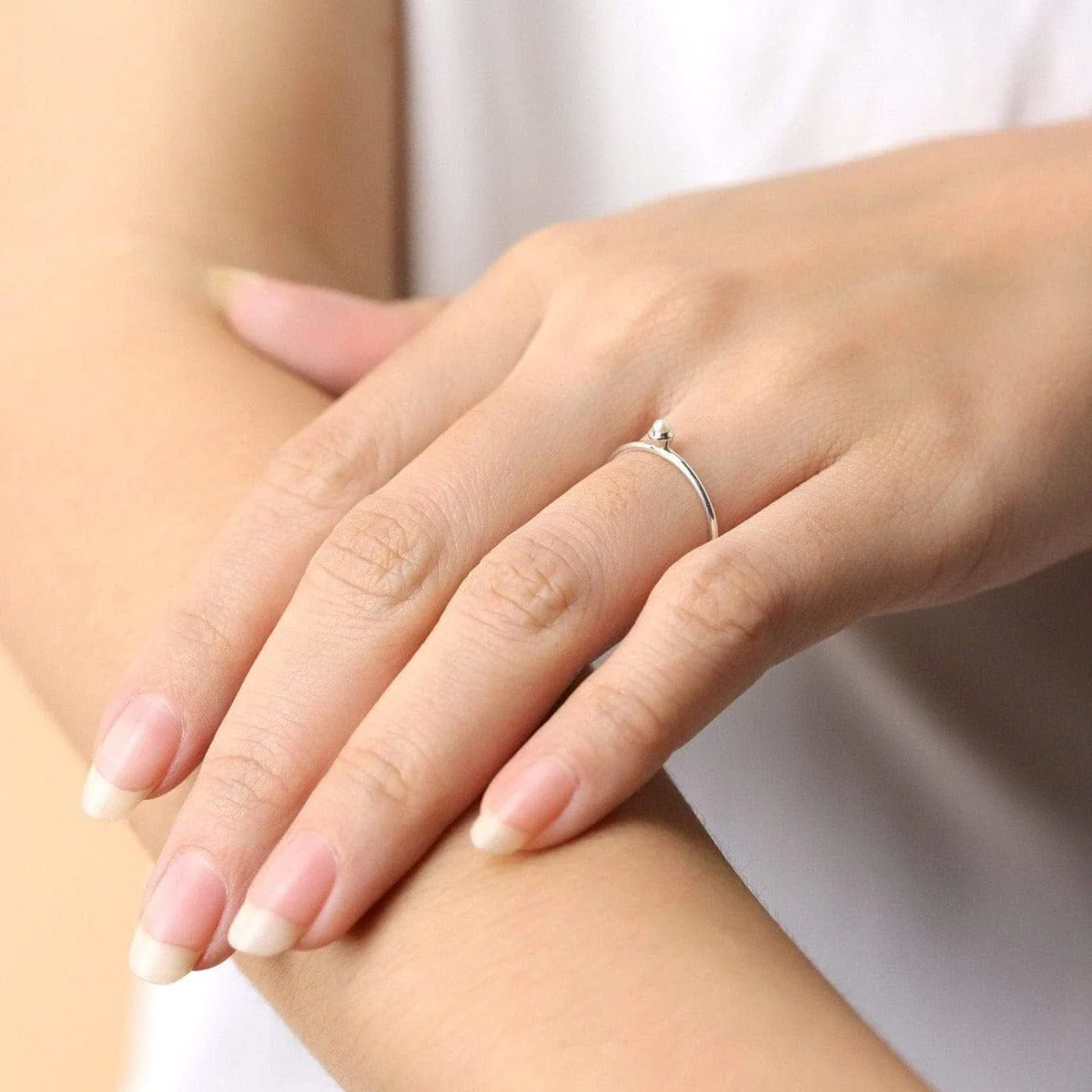 Pearl Sterling Silver Solitaire Ring - Image 4