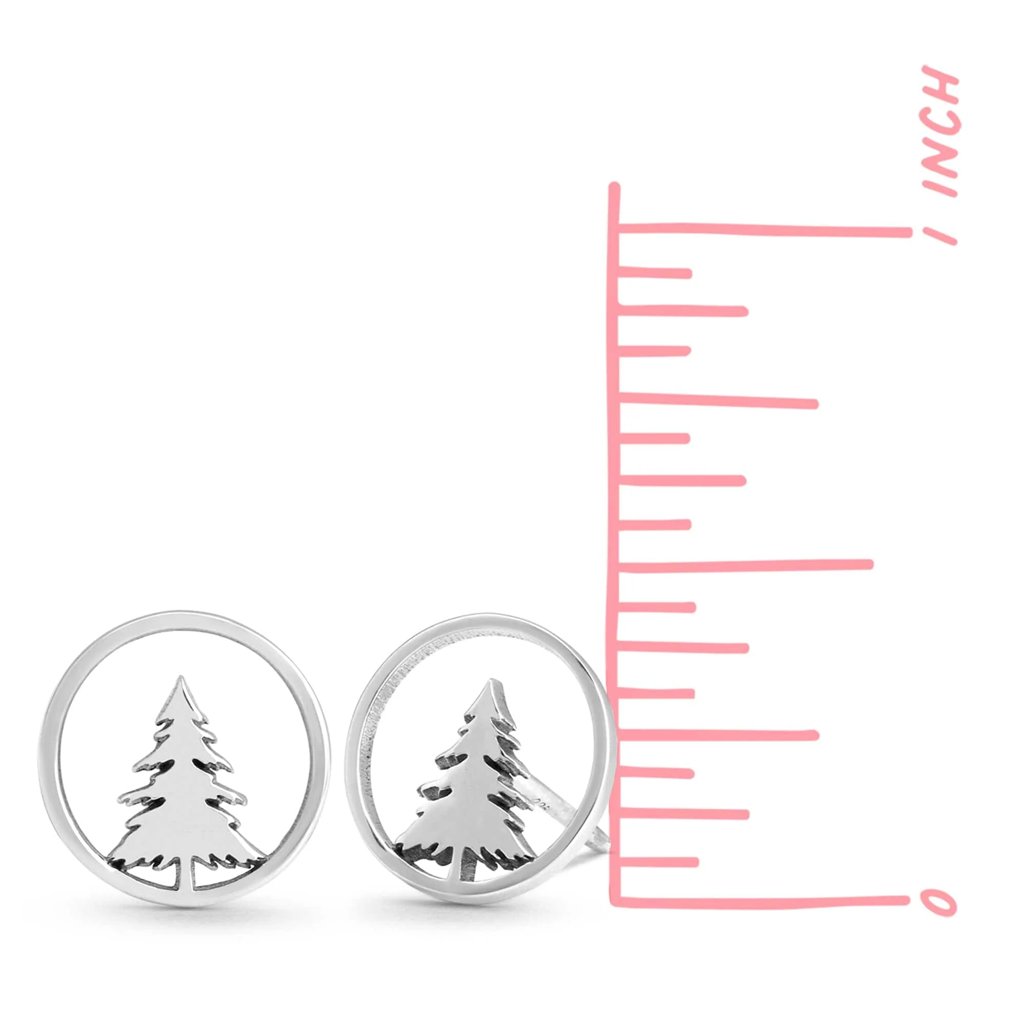 Pine Tree Studs with Outline - Image 3