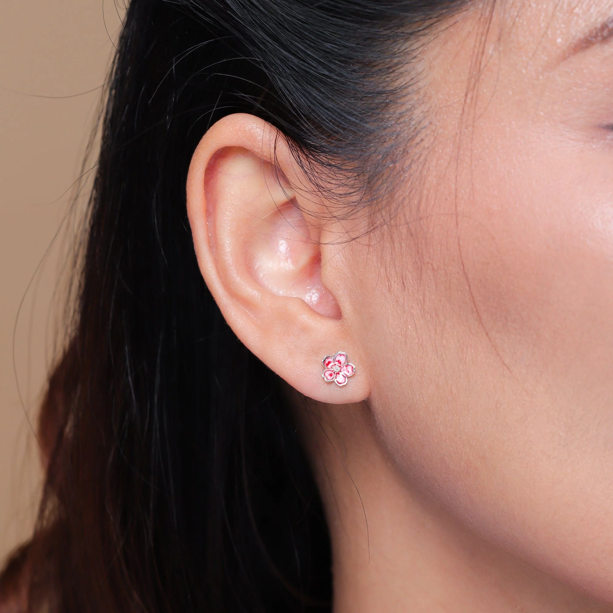 Pink Cherry Blossom Studs - Image 2