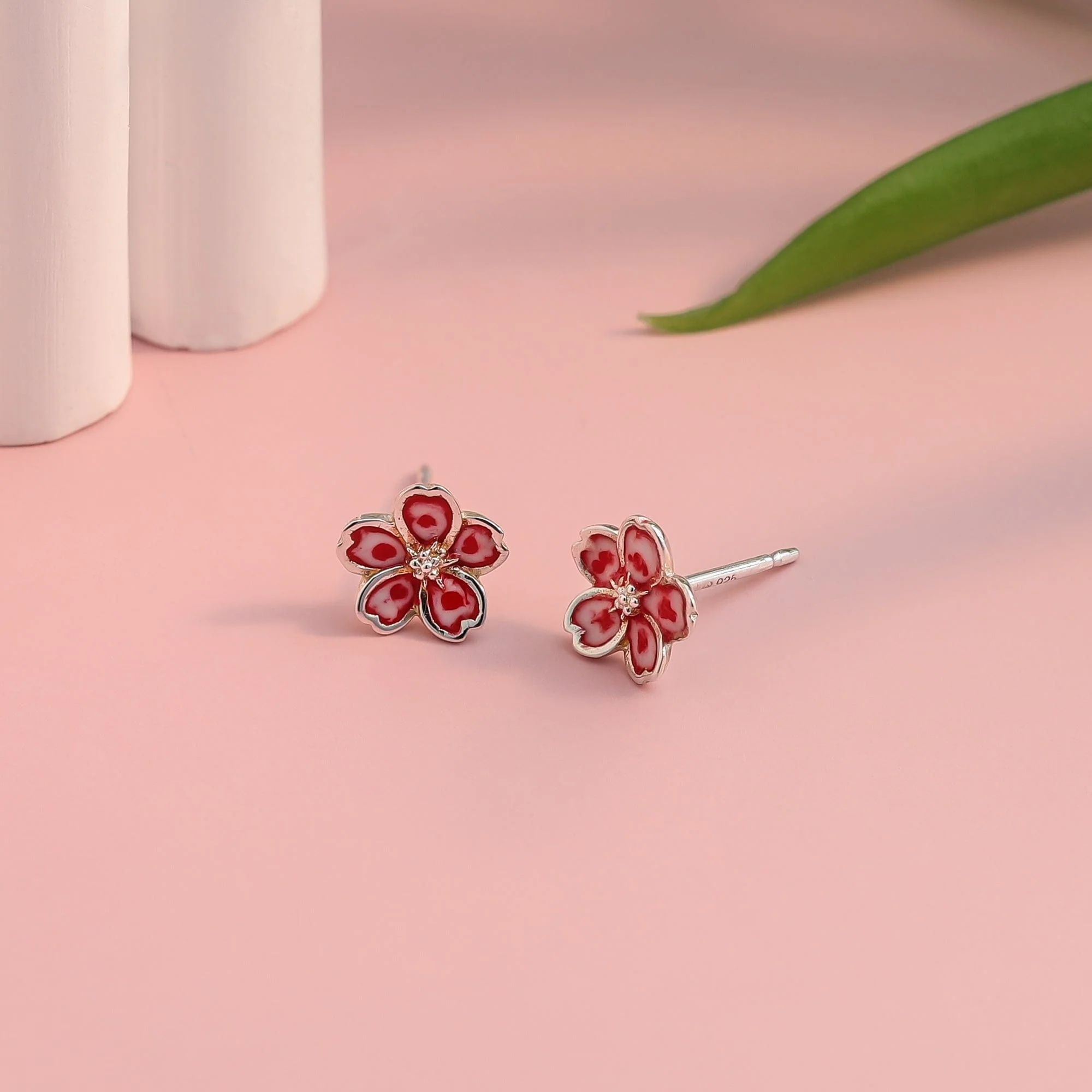 Pink Cherry Blossom Studs - Image 4