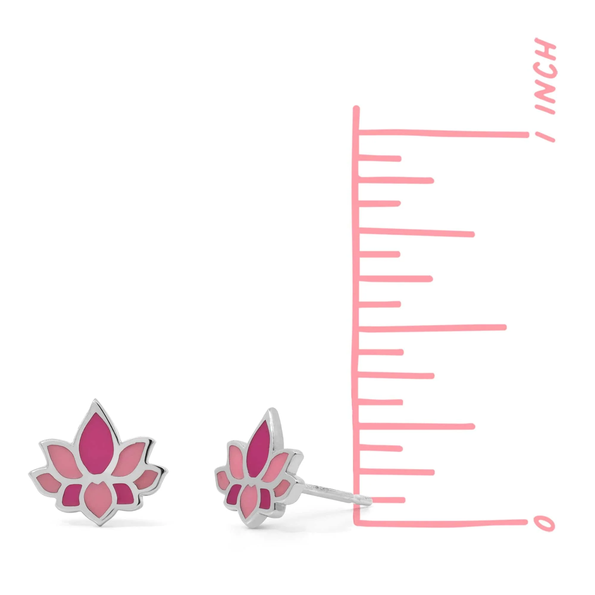 Pink Lotus Flower Earring Studs - Image 4