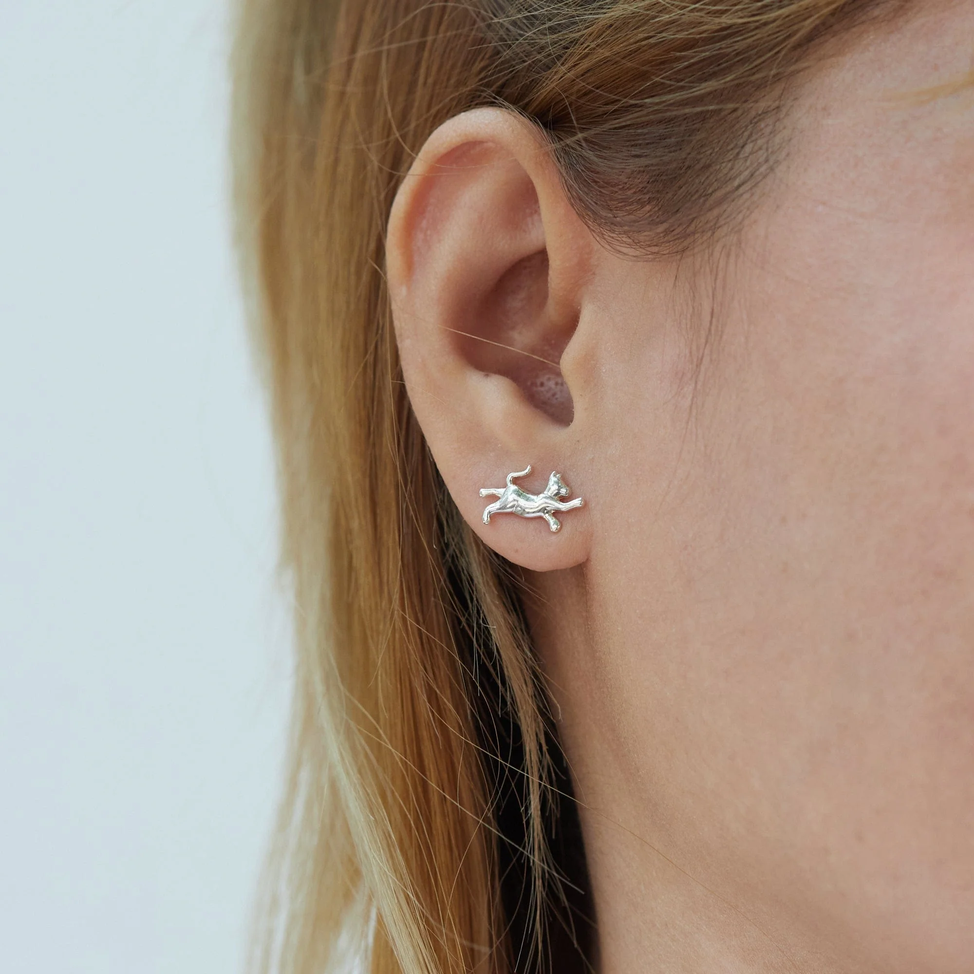 Playing Kitten Stud Earrings - Image 2