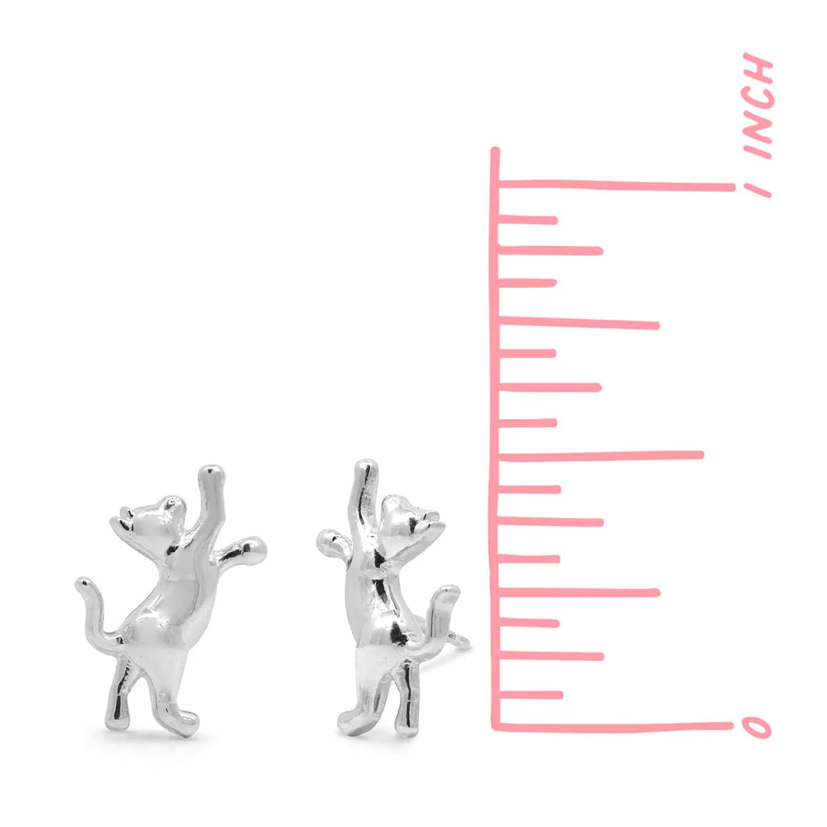 Playing Kitten Stud Earrings - Image 3