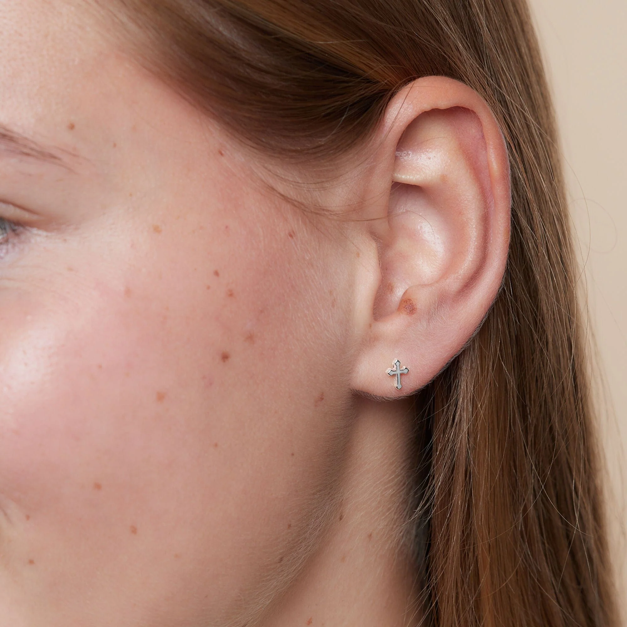 Pointed Edge Cross Studs - Image 2