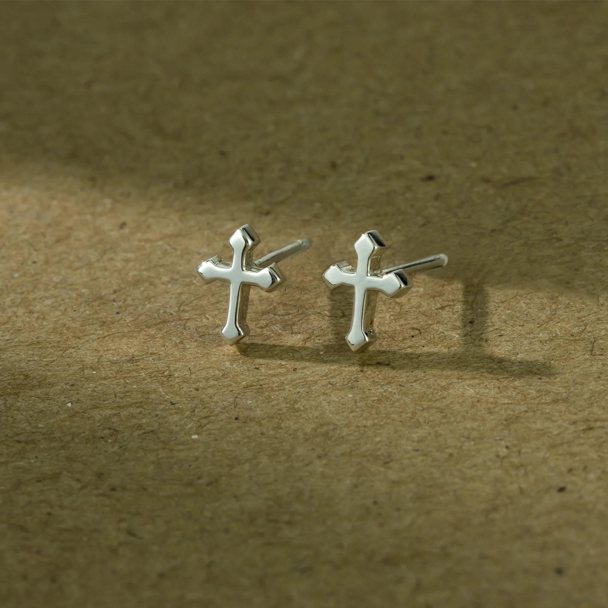 Pointed Edge Cross Studs - Image 3