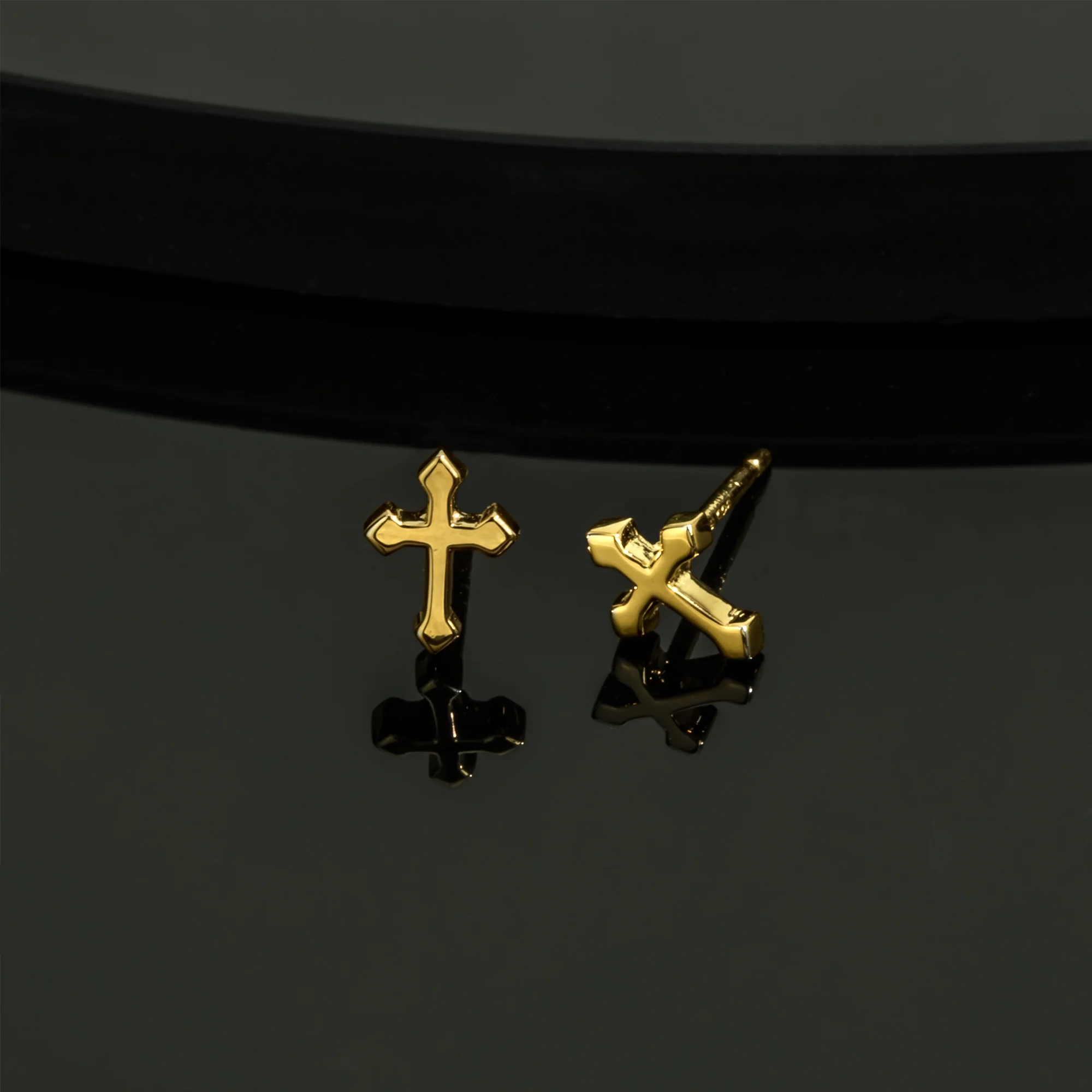 Pointed Edge Cross Studs - Image 6