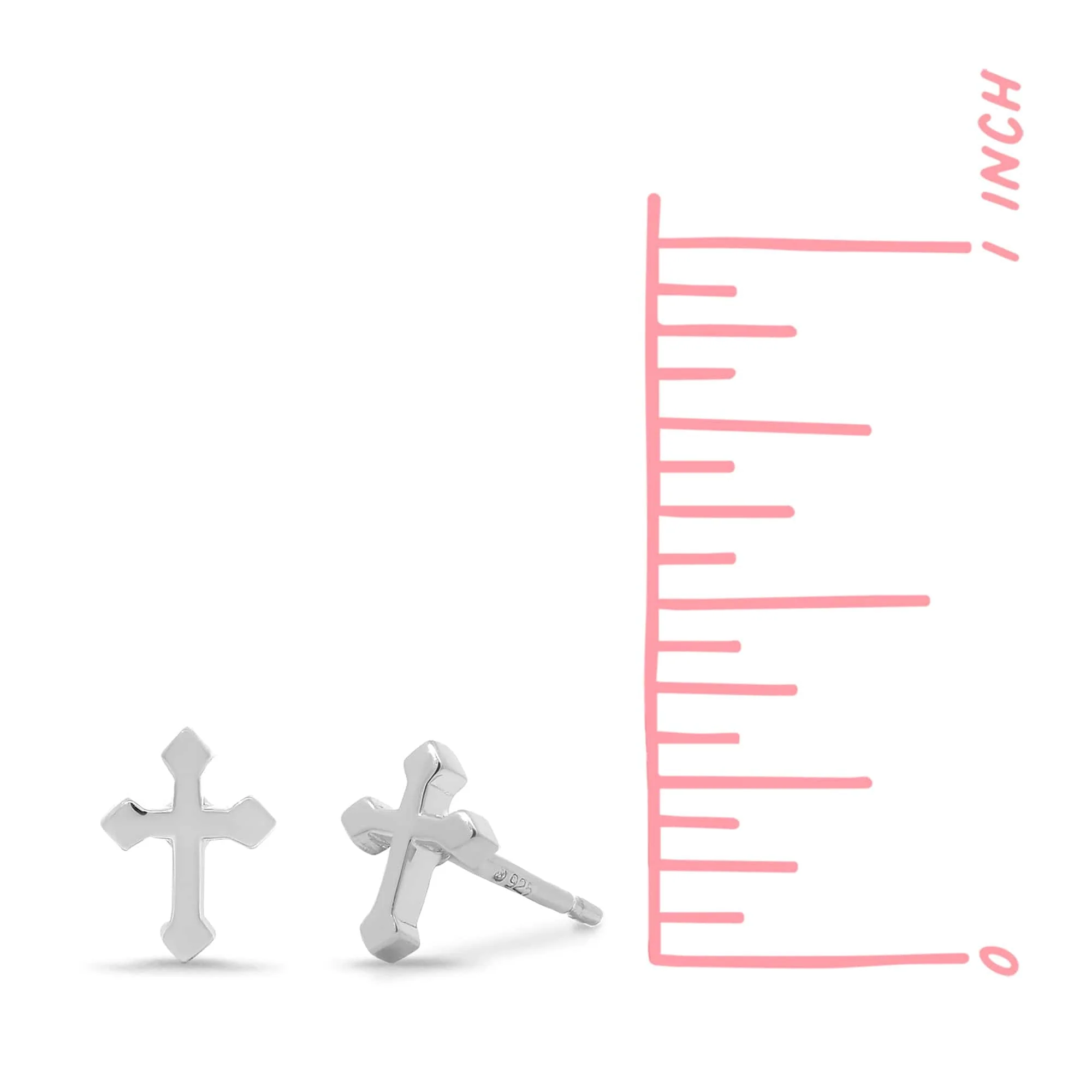 Pointed Edge Cross Studs - Image 7