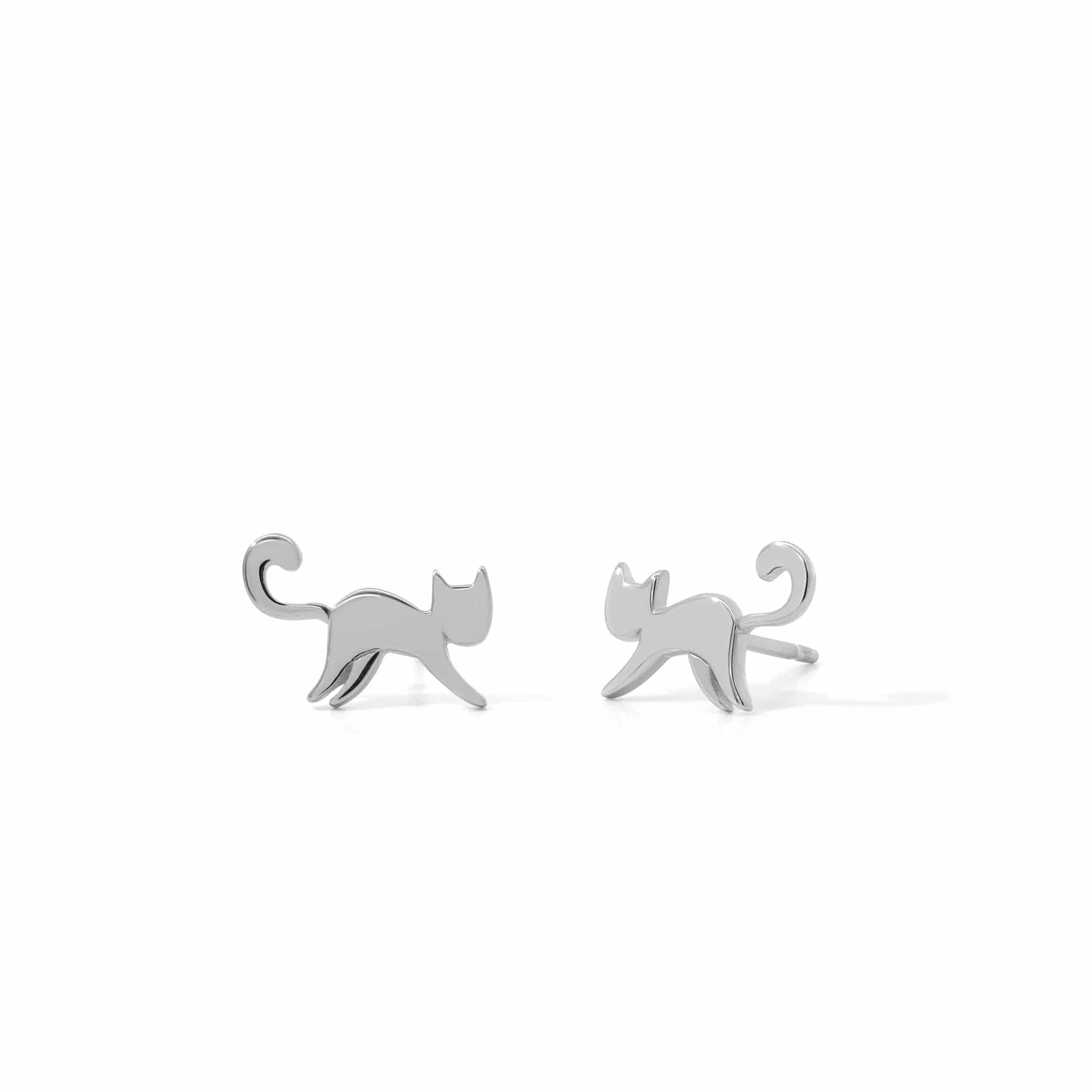 Prancing Cat Earring Studs