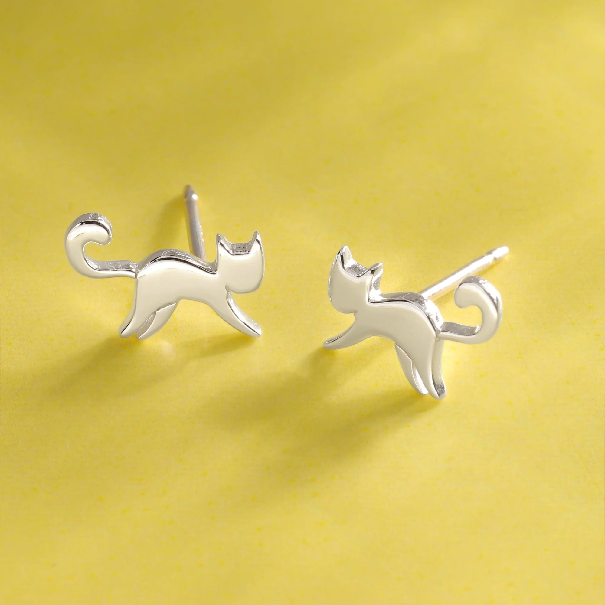 Prancing Cat Earring Studs - Image 3