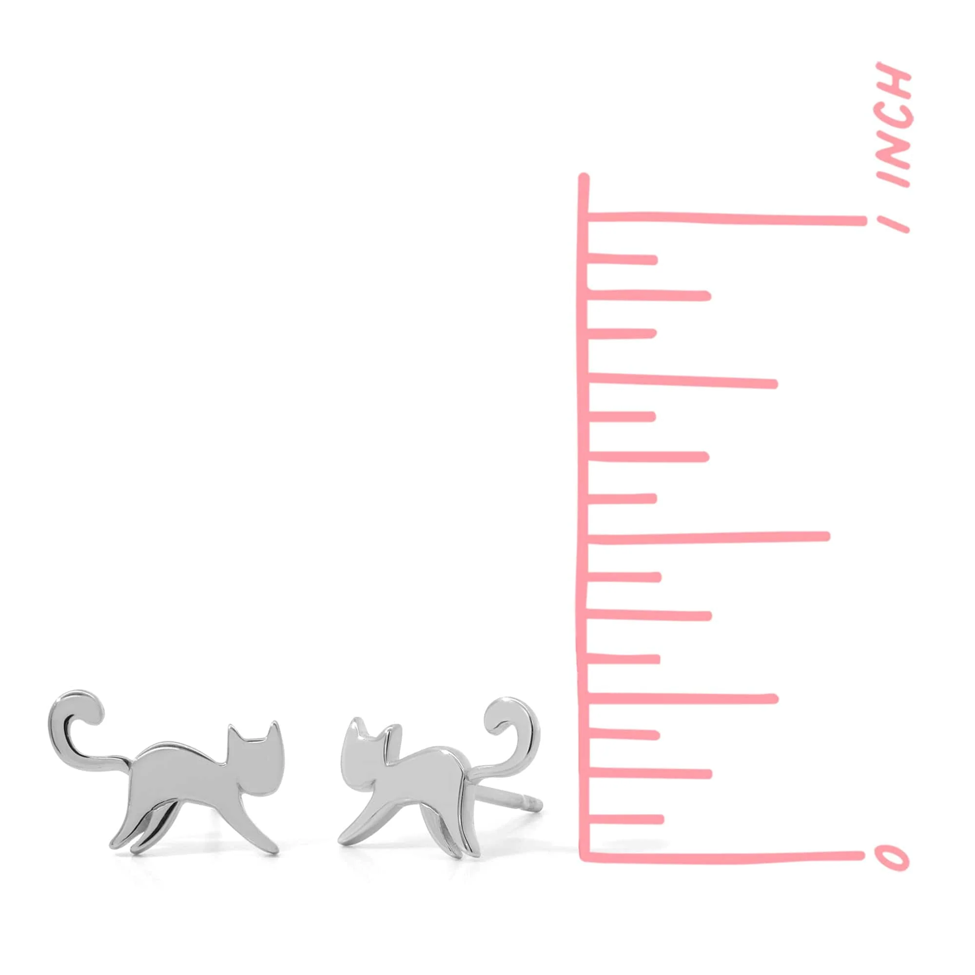 Prancing Cat Earring Studs - Image 4