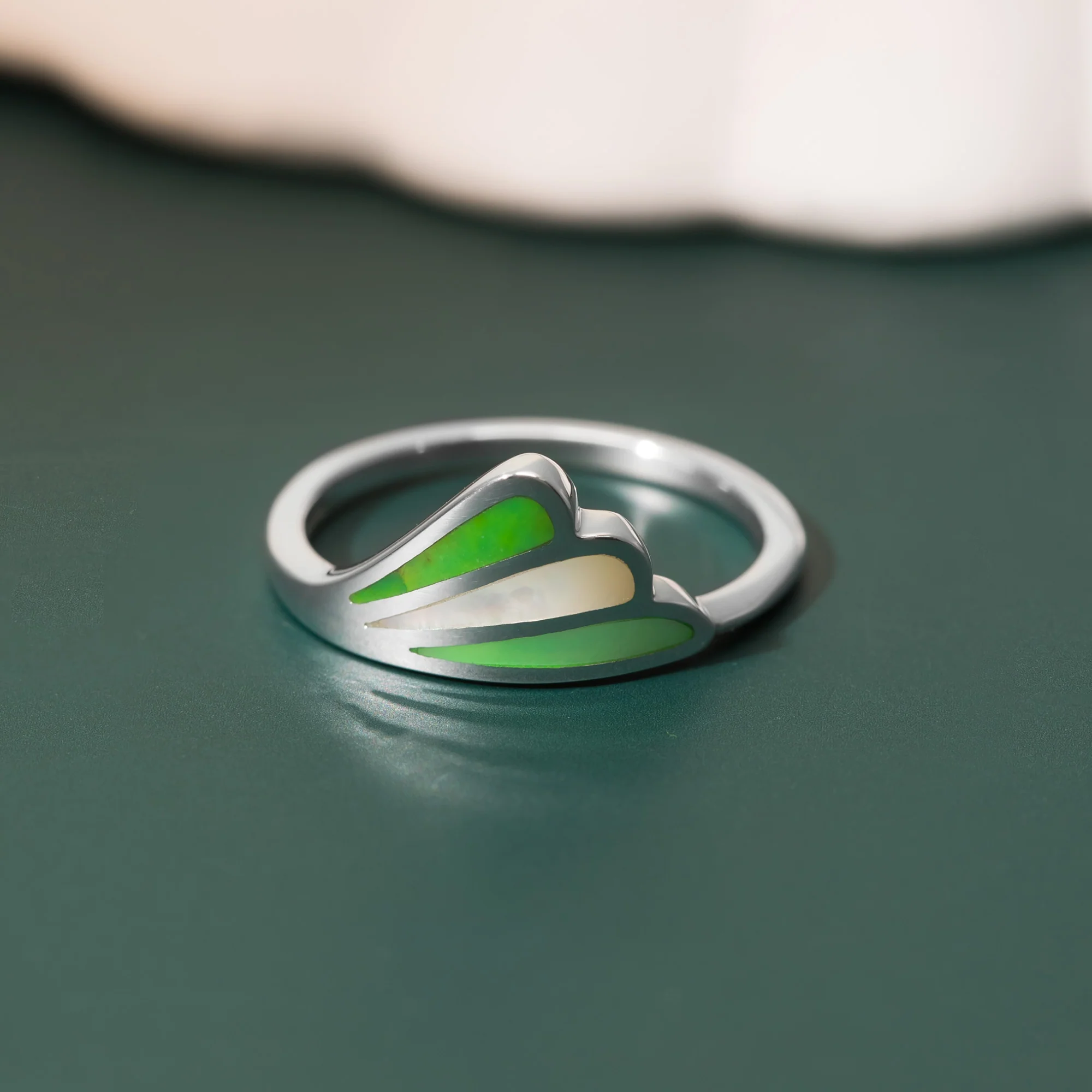 Radiant Fan Ring with Stone - Image 4