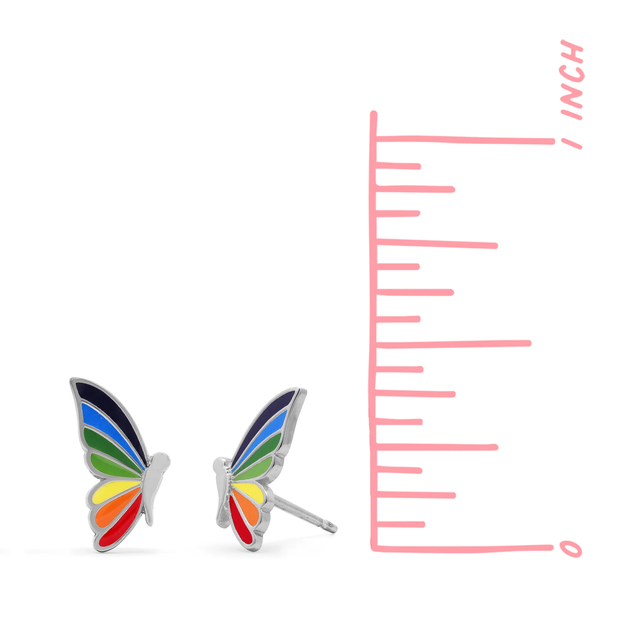 Rainbow Butterfly Wing Studs - Image 4