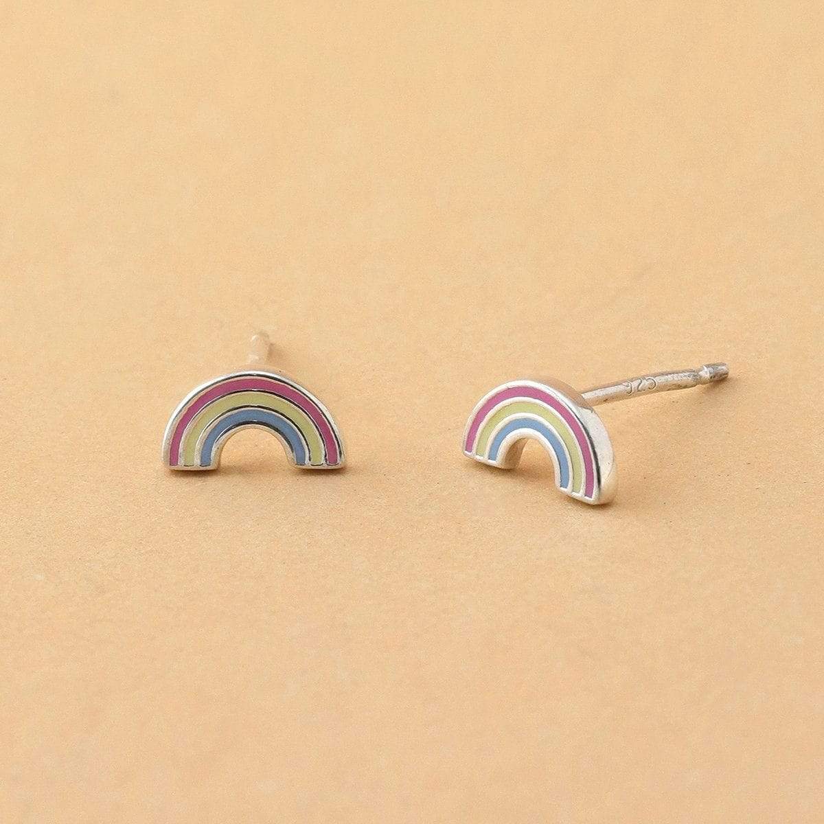 Rainbow Color Stud Earrings - Image 3