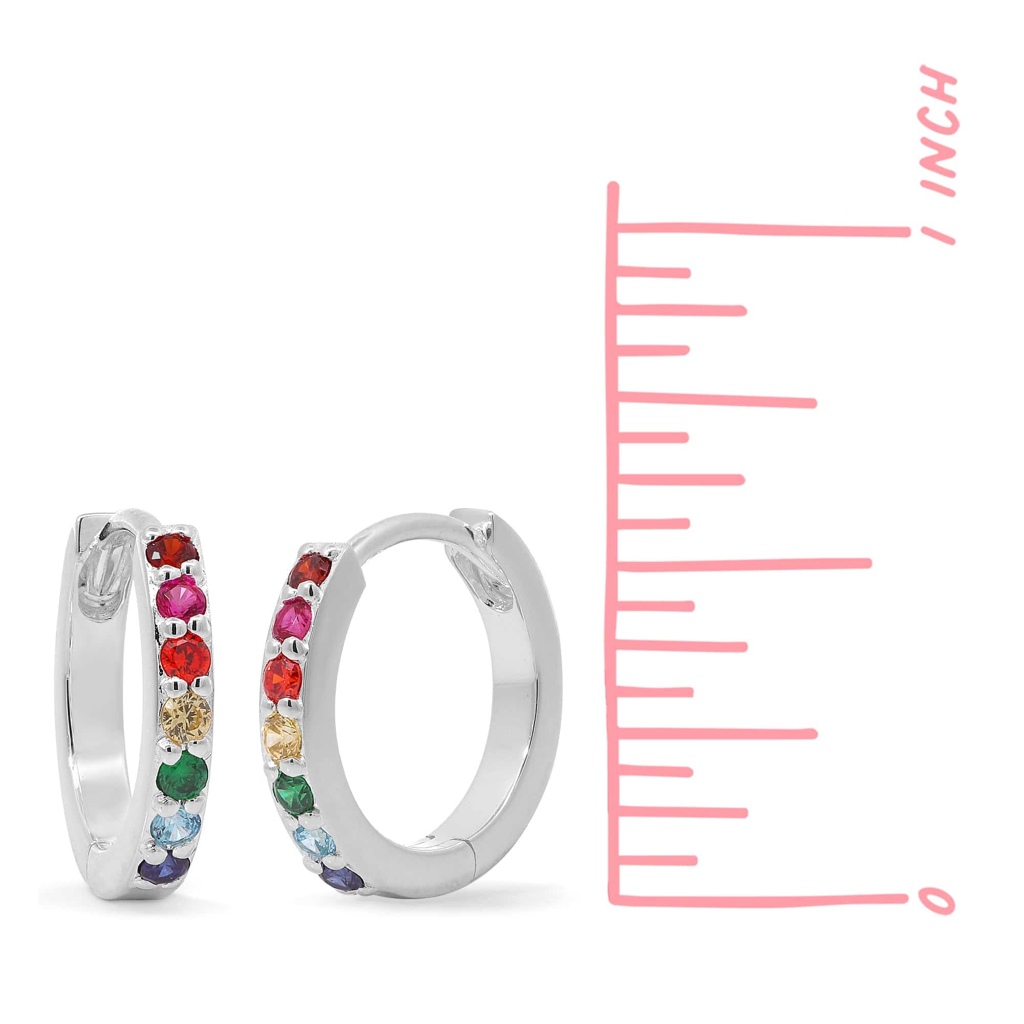 Rainbow Multi-Color Huggie Hoop - Image 4