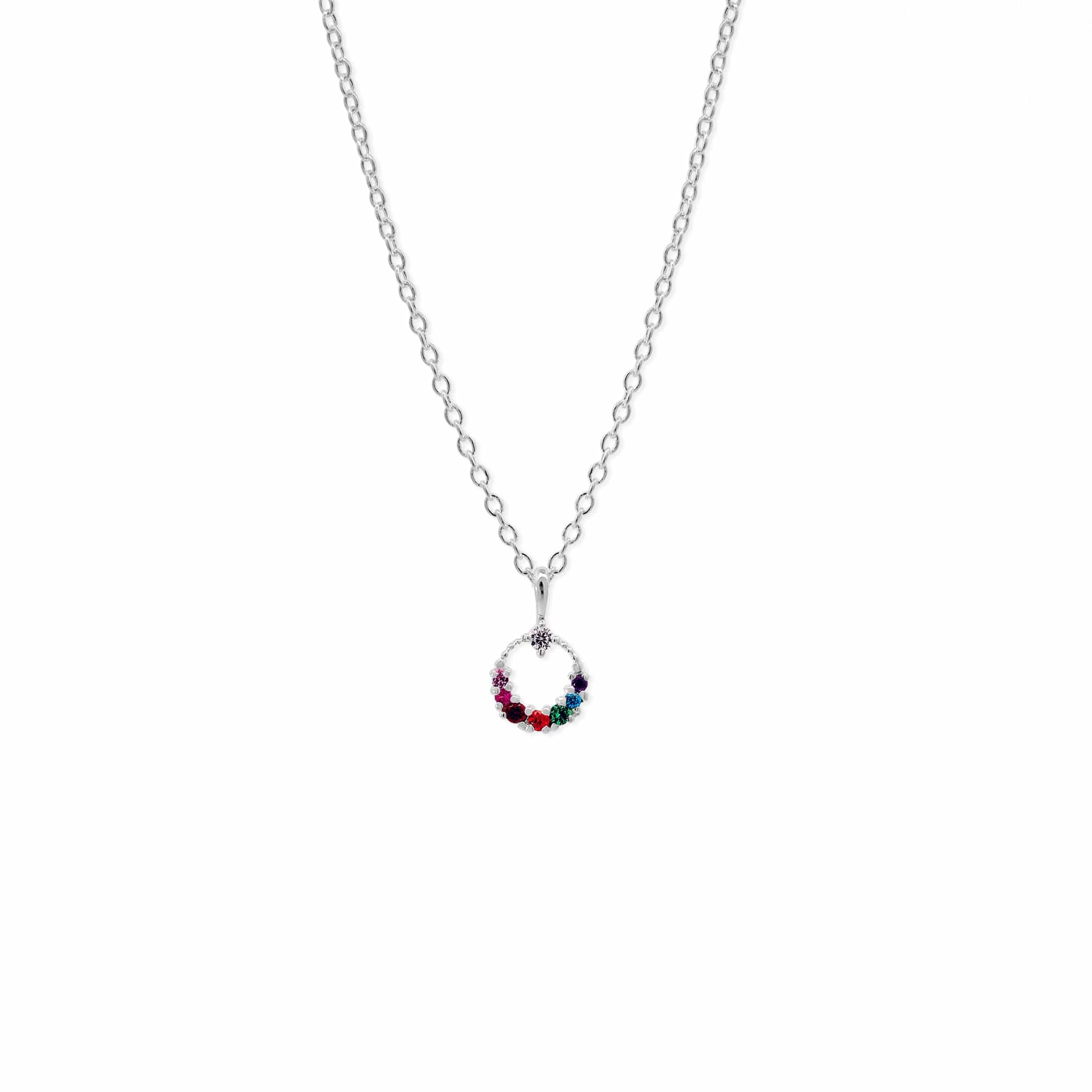 Rainbow Multi-Color Pendant Necklace