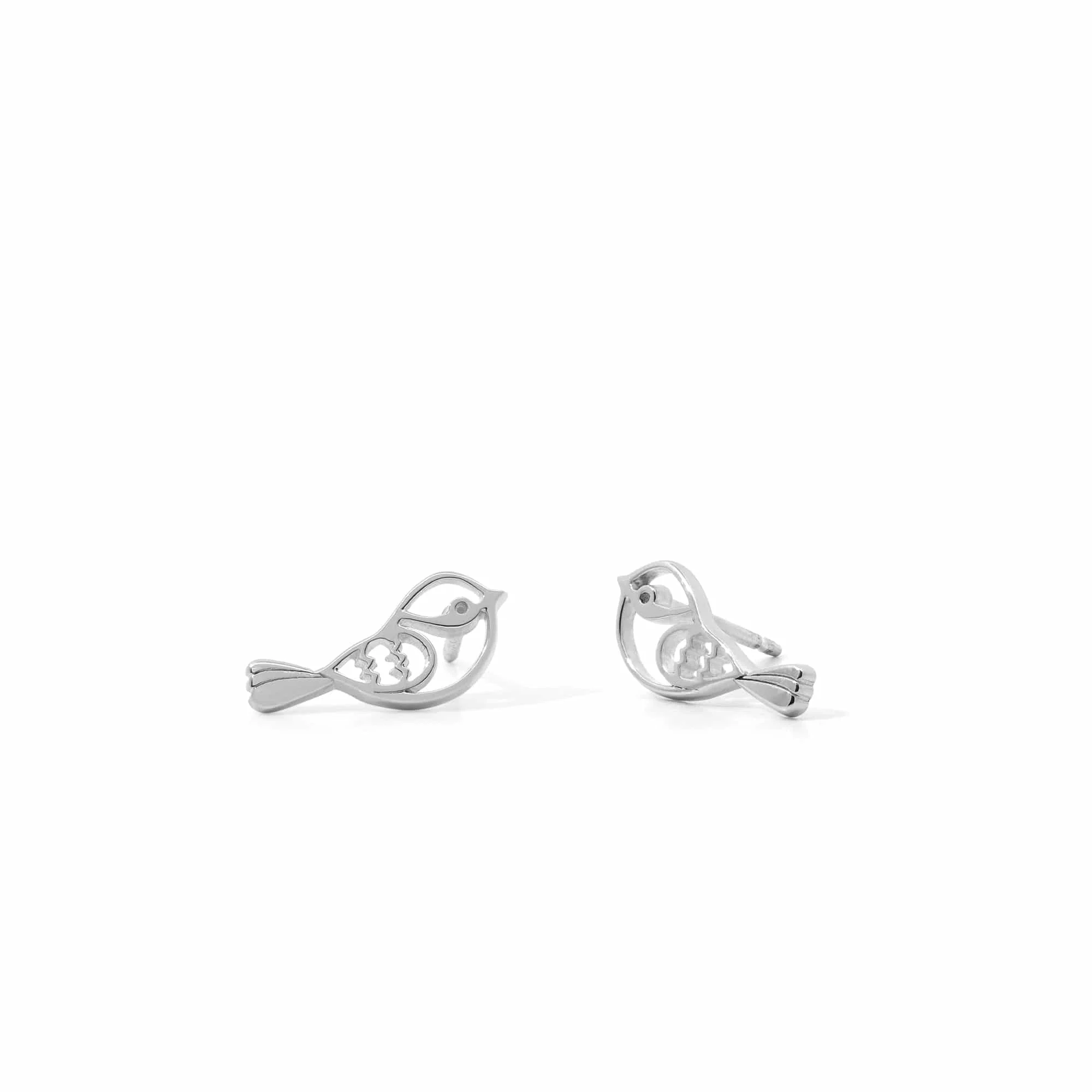 Robin Bird Outline Earring Studs