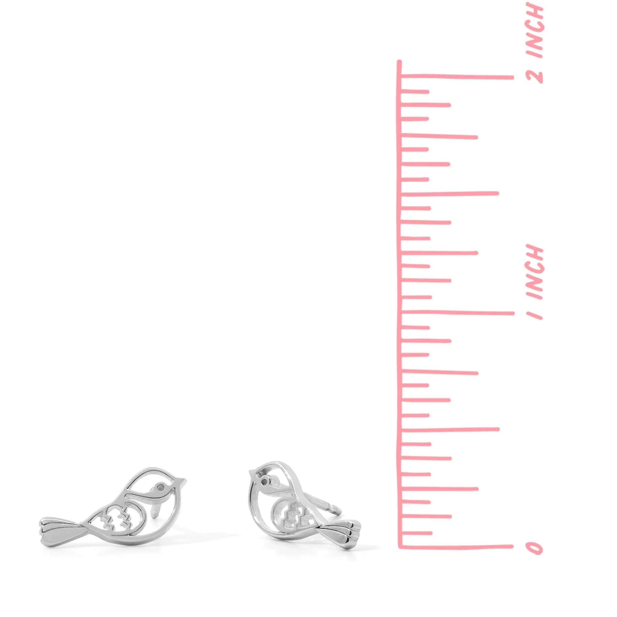 Robin Bird Outline Earring Studs - Image 4