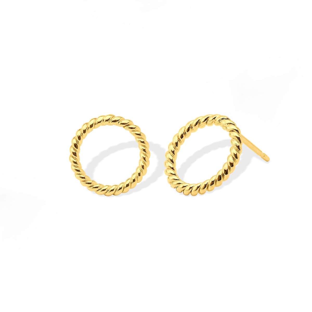 Rope Circle Studs Gold