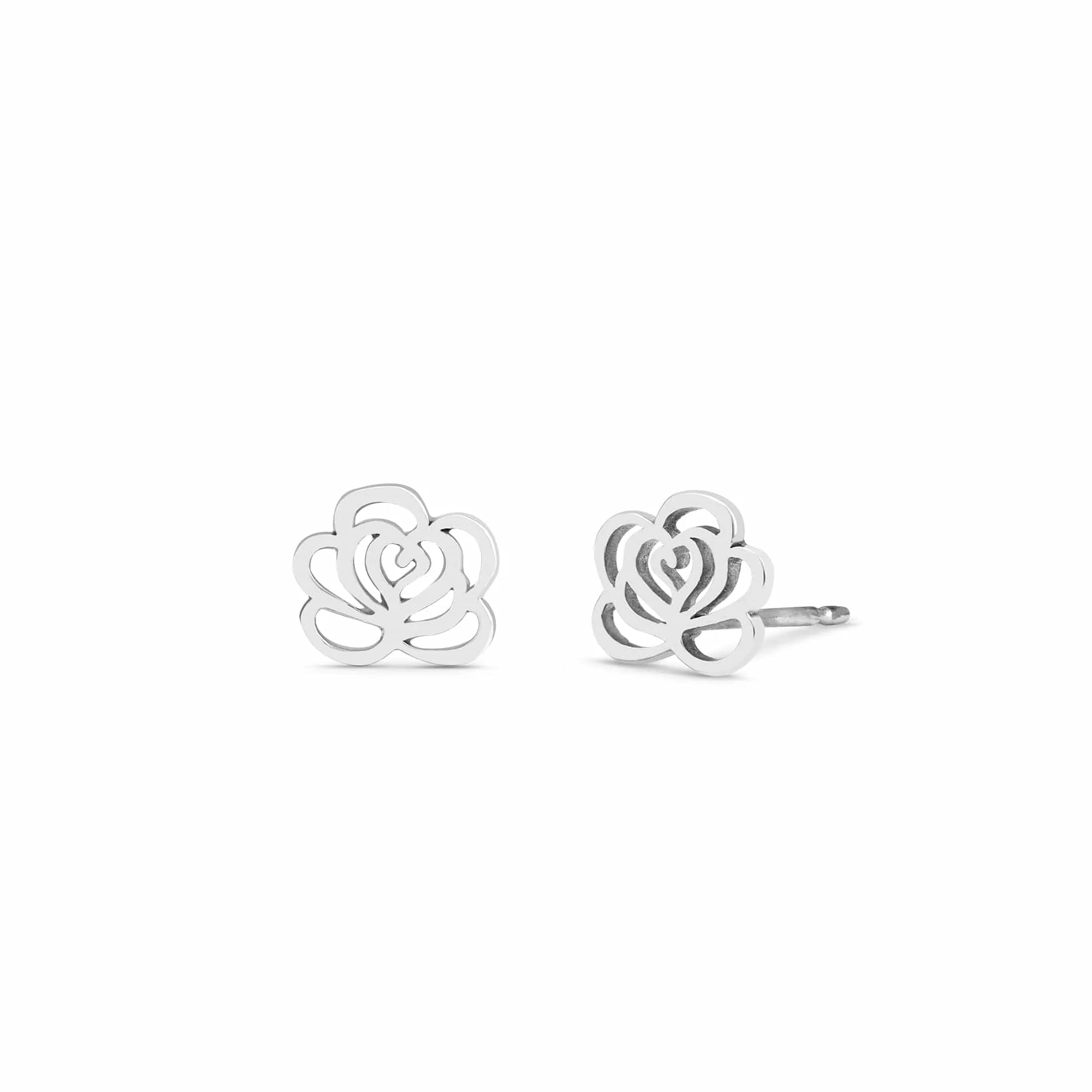 Rose Stencil Cutout Flower Stud Earrings
