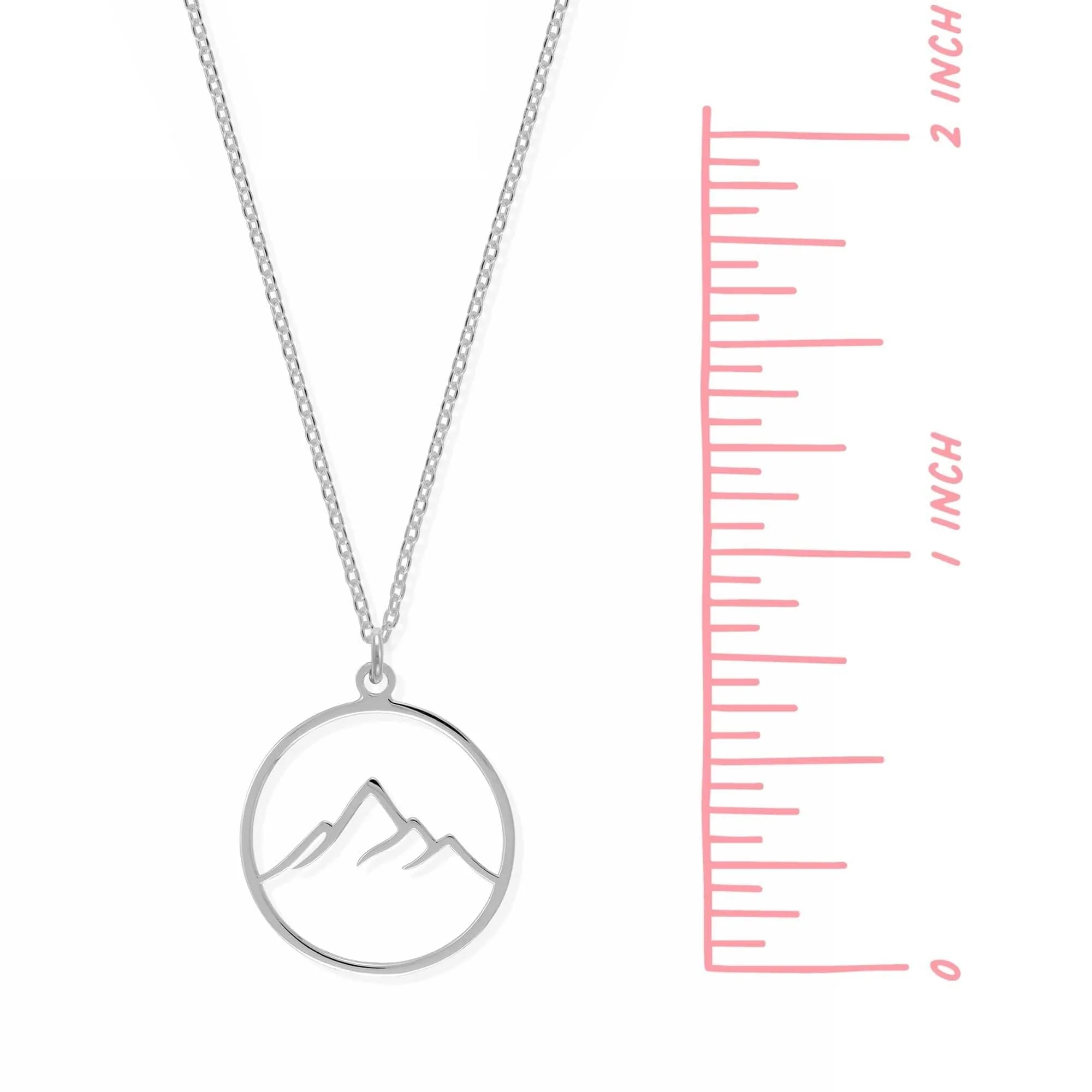 Round Mountain Outline Necklace - Image 4
