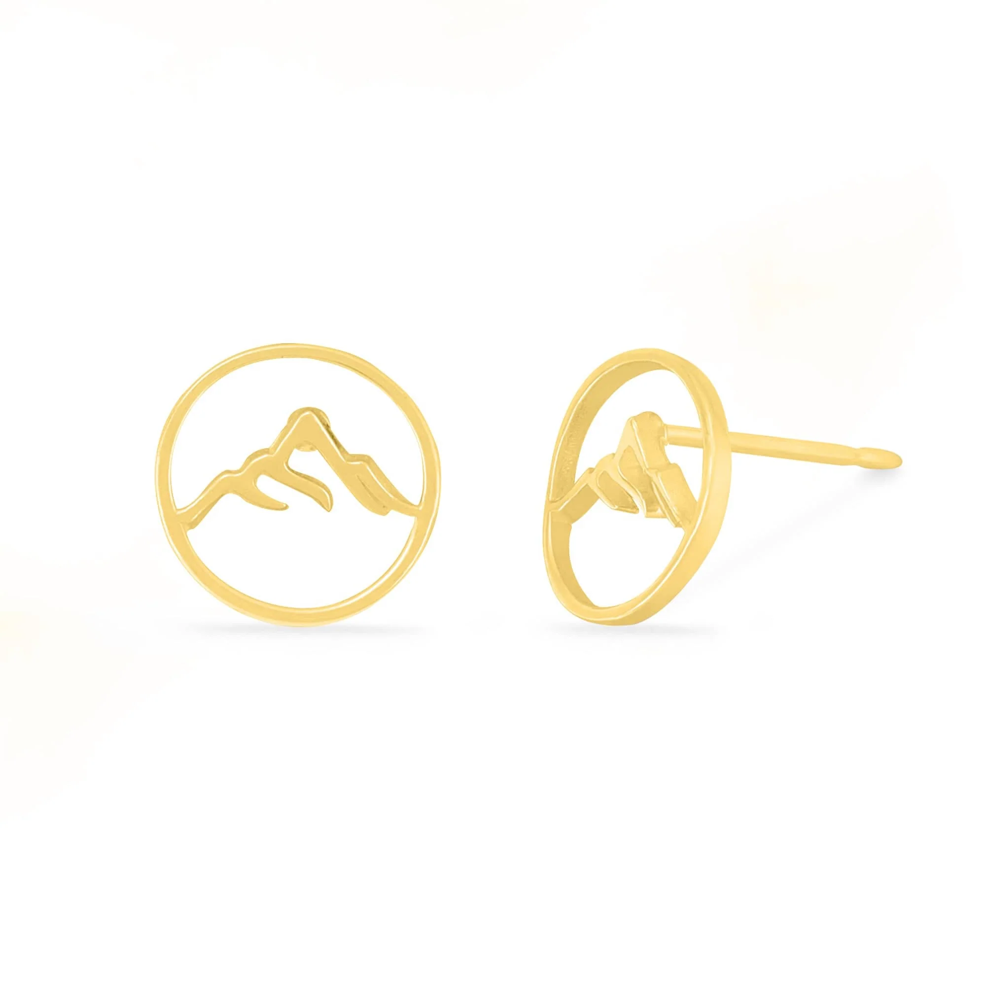 Round Mountain Outline Stud Earrings - Image 3