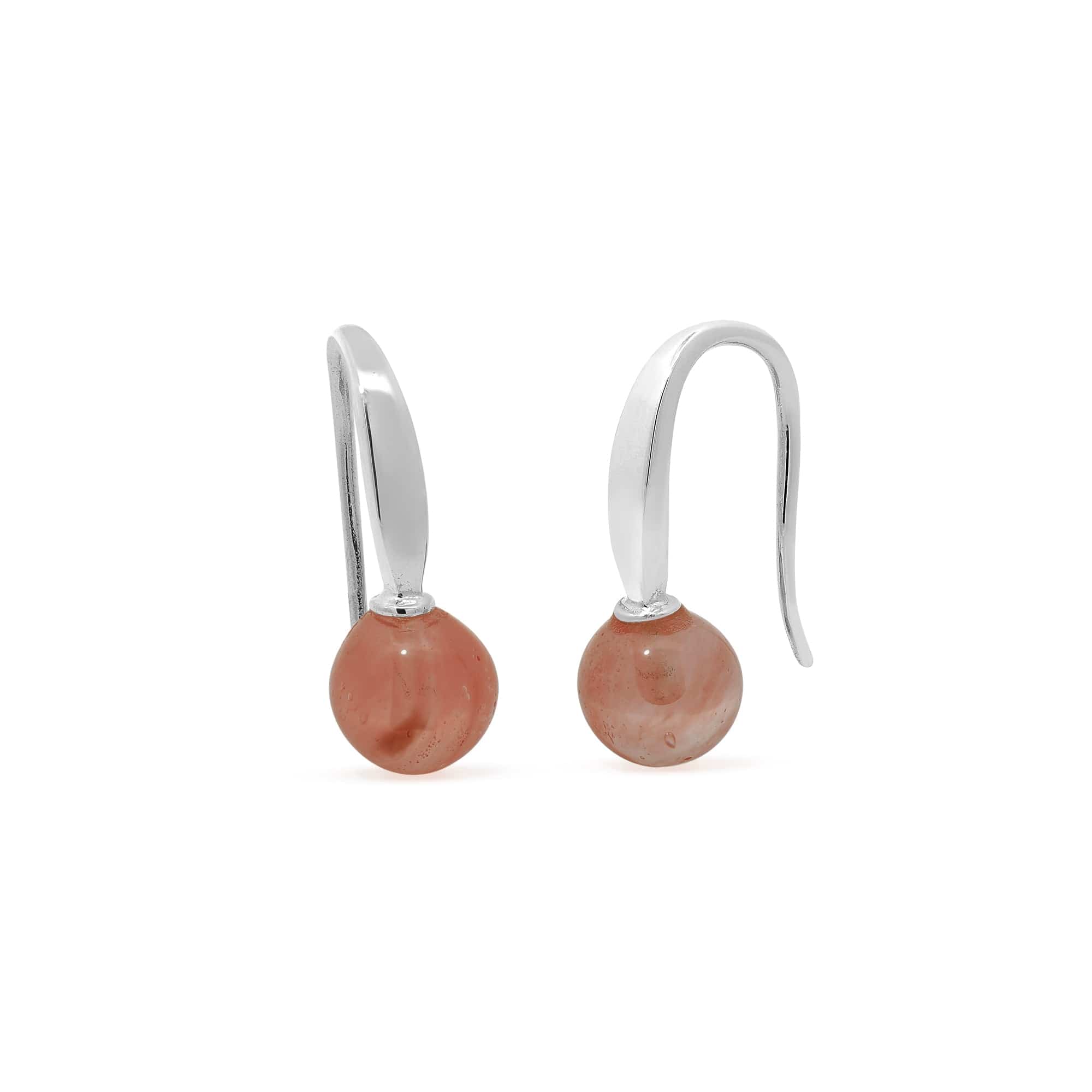 Round Stone Open Drop Earrings