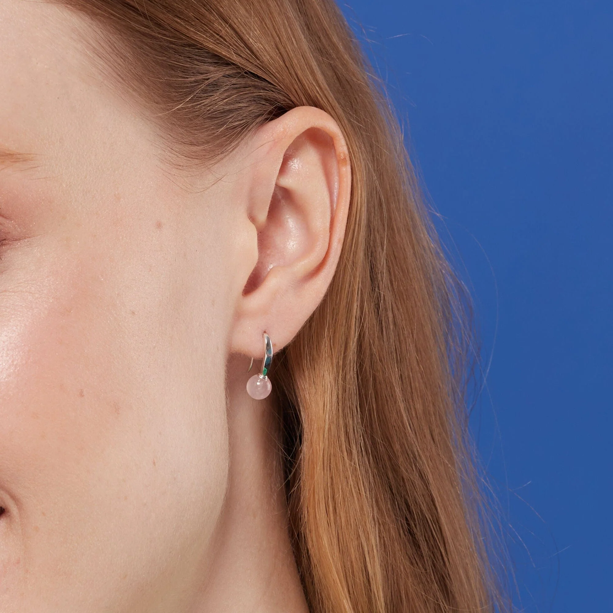 Round Stone Open Drop Earrings - Image 11